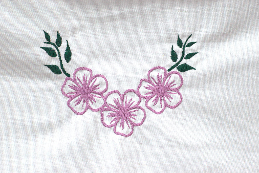 White Embroidered Chair Back Cover Set