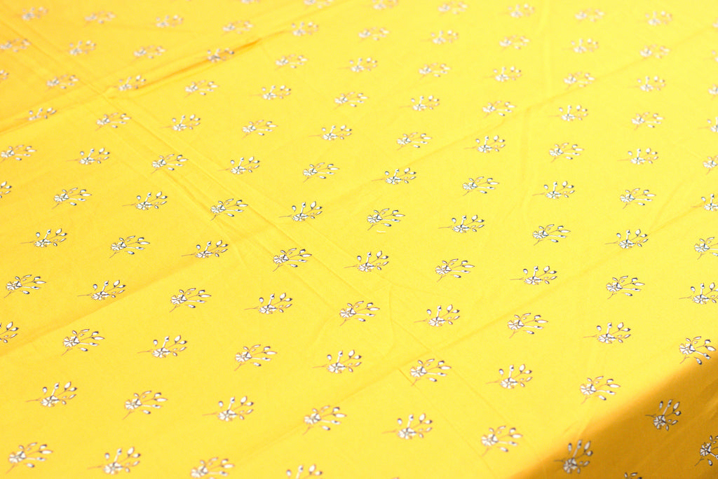 Luxury Mustard Yellow King Size Bedspread Set with Elegant Lace Border