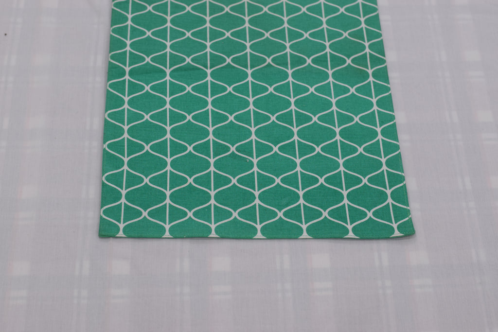 Teal Geometric Printed Table Runner – 185 x 30 cm