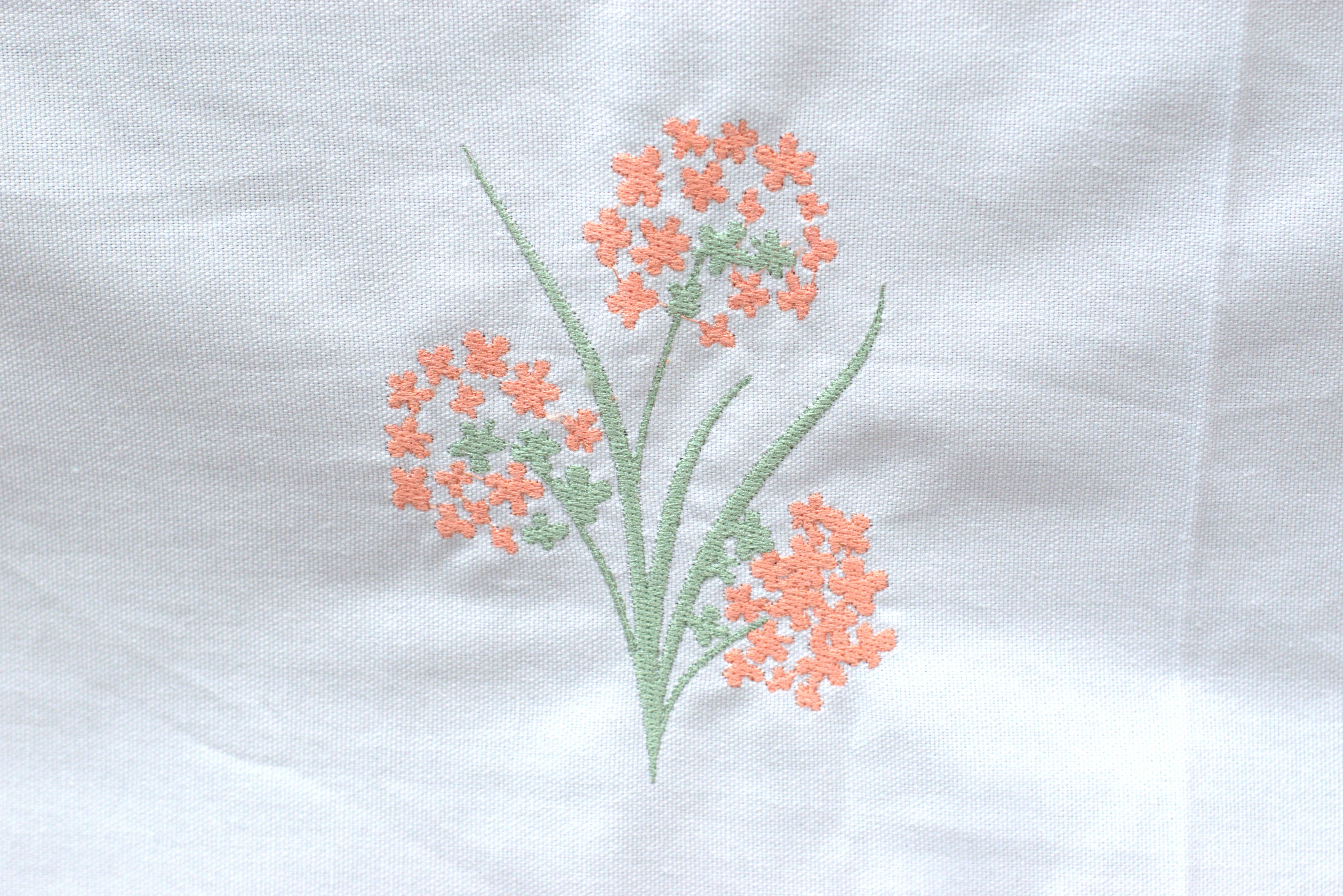 Elegant Floral Embroidered Chair Back Cover Set – 5 Seater with Lace Border - View 3 - Floral Embroidered - Nushio