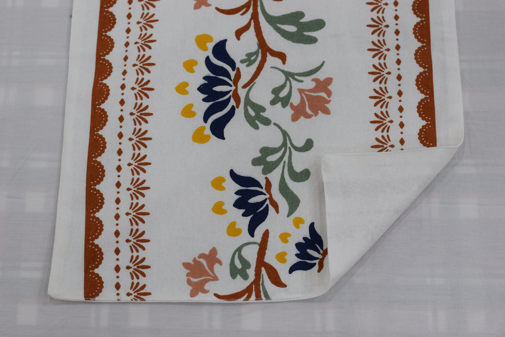 Floral Printed Cotton Table Runner - 185 cm x 35 cm
