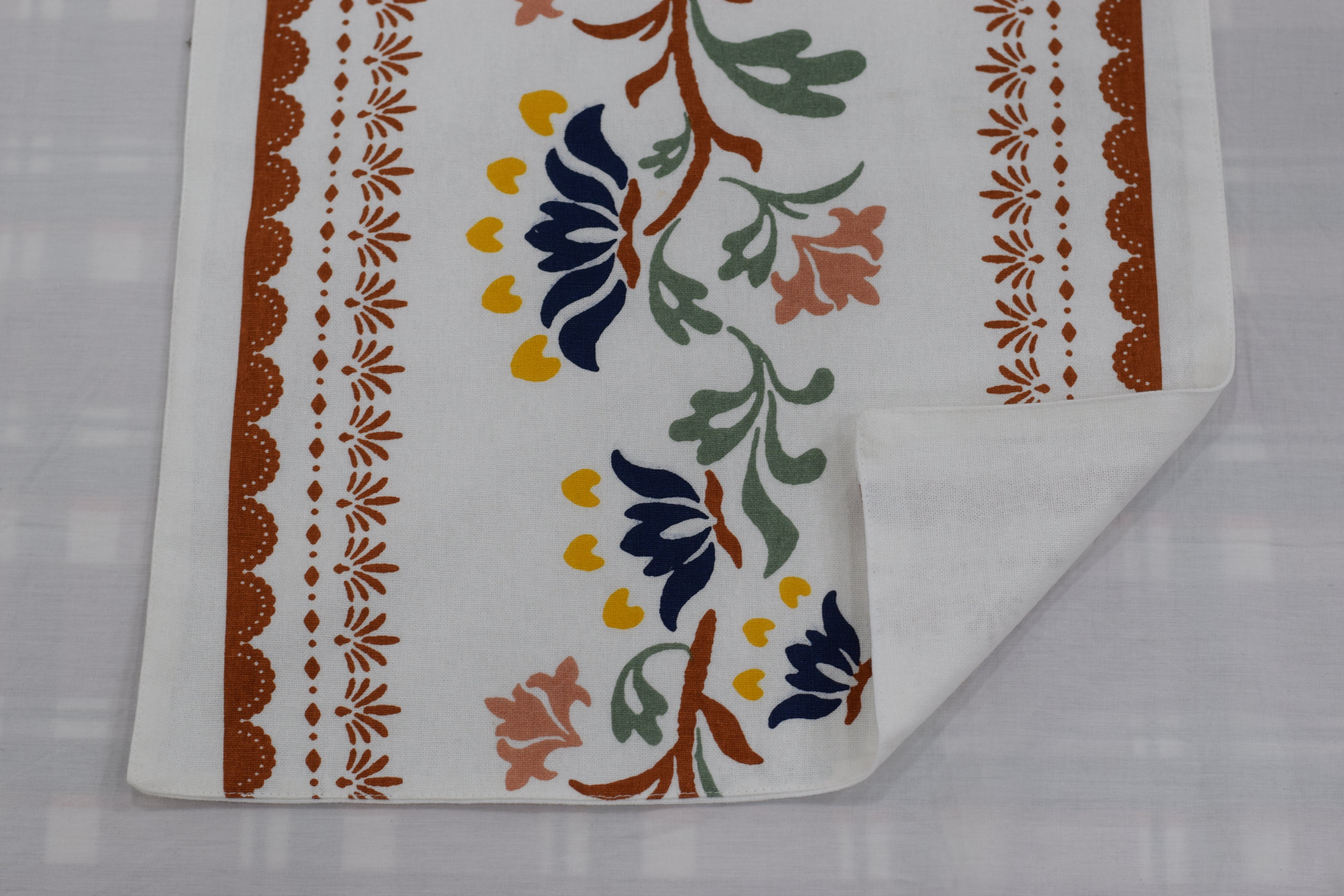 Floral Printed Cotton Table Runner - 185 cm x 35 cm