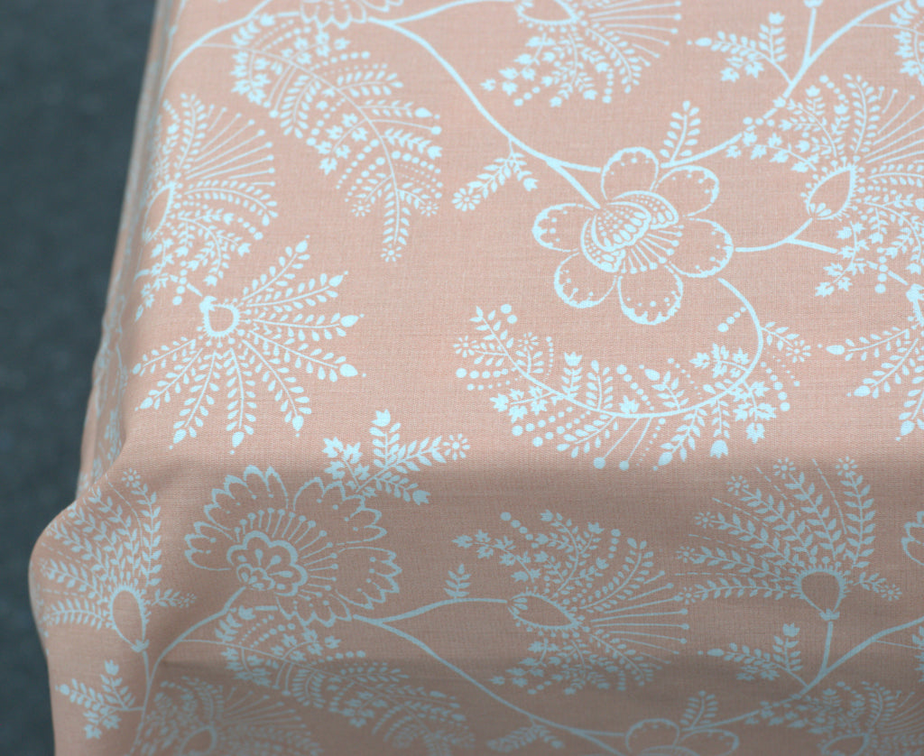 Peach Floral Queen Size Bedsheet Set with 2 Pillow Covers –  Cotton Printed Bed Sheet - View 3 - Cotton Floral Printed - Nushio