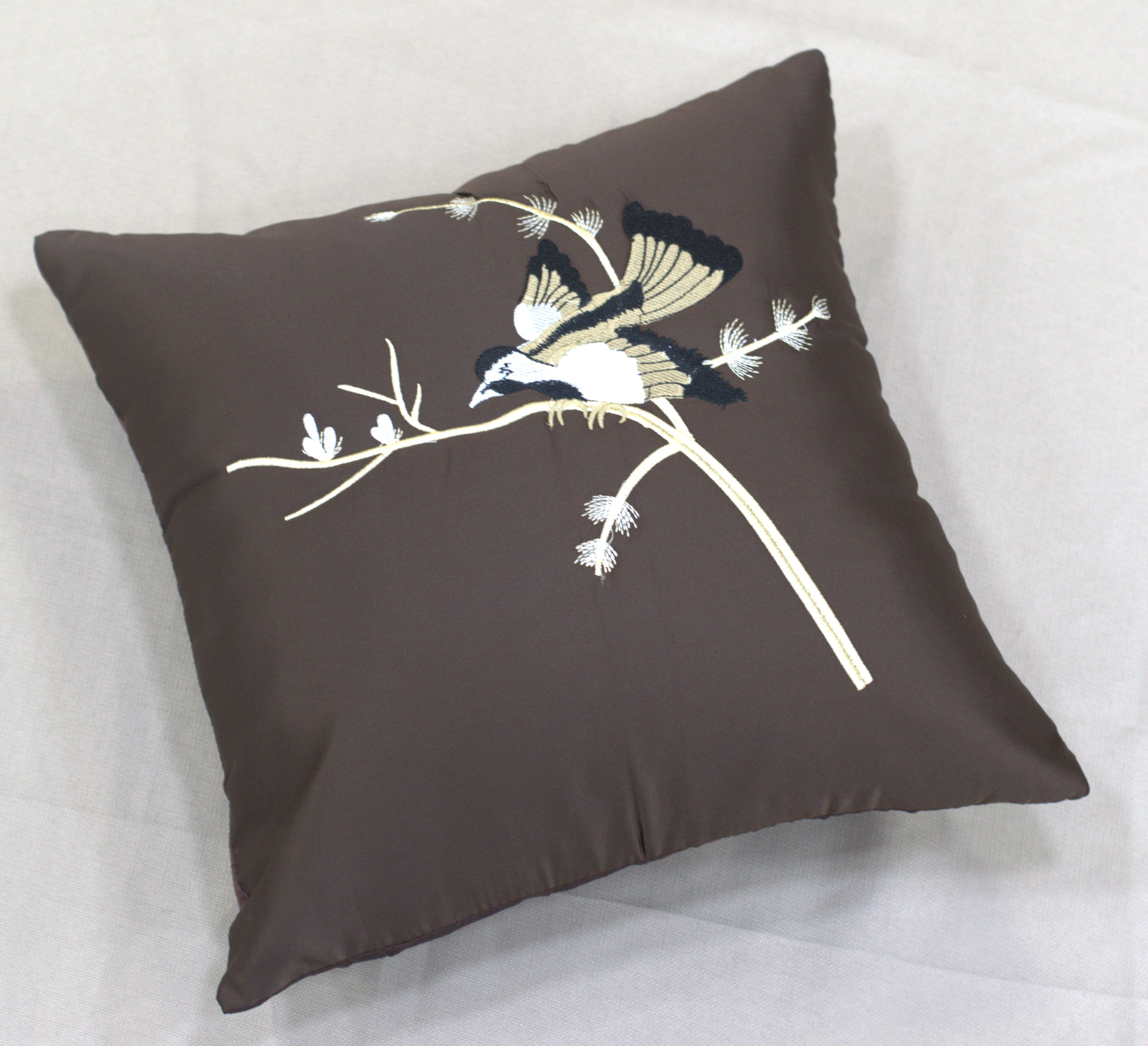 Bird Embroidered Cushion Cover Set - 16x16 Inches (Set of 5) - View 3 - Embroidered - Nushio