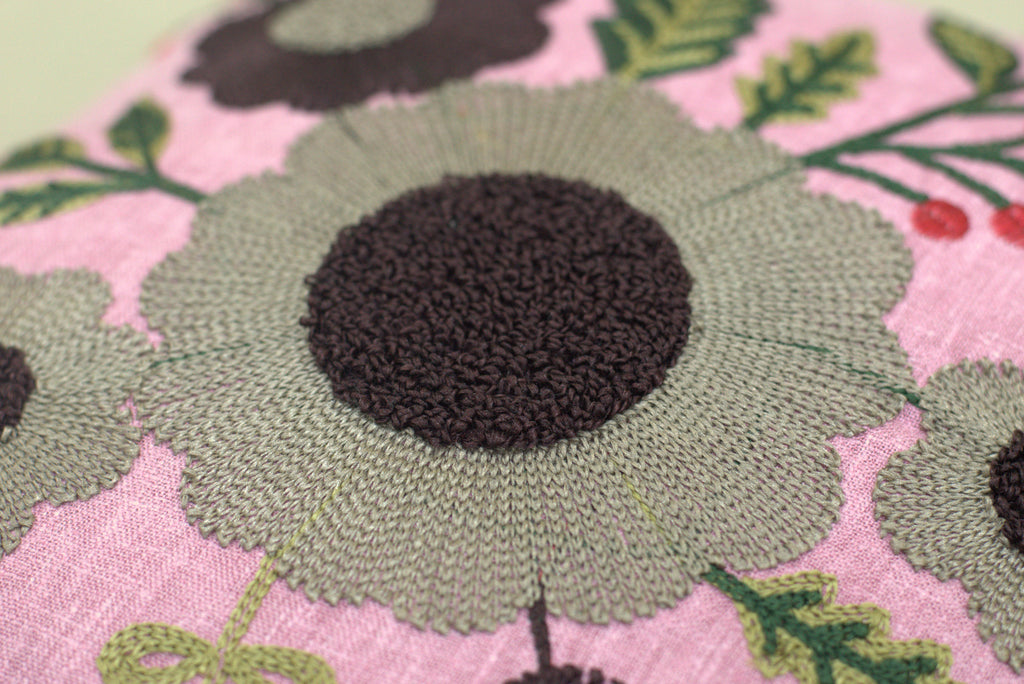 Set of 5 Floral Cushion Covers – 16x16 Inch Pink Decorative Pillow Covers