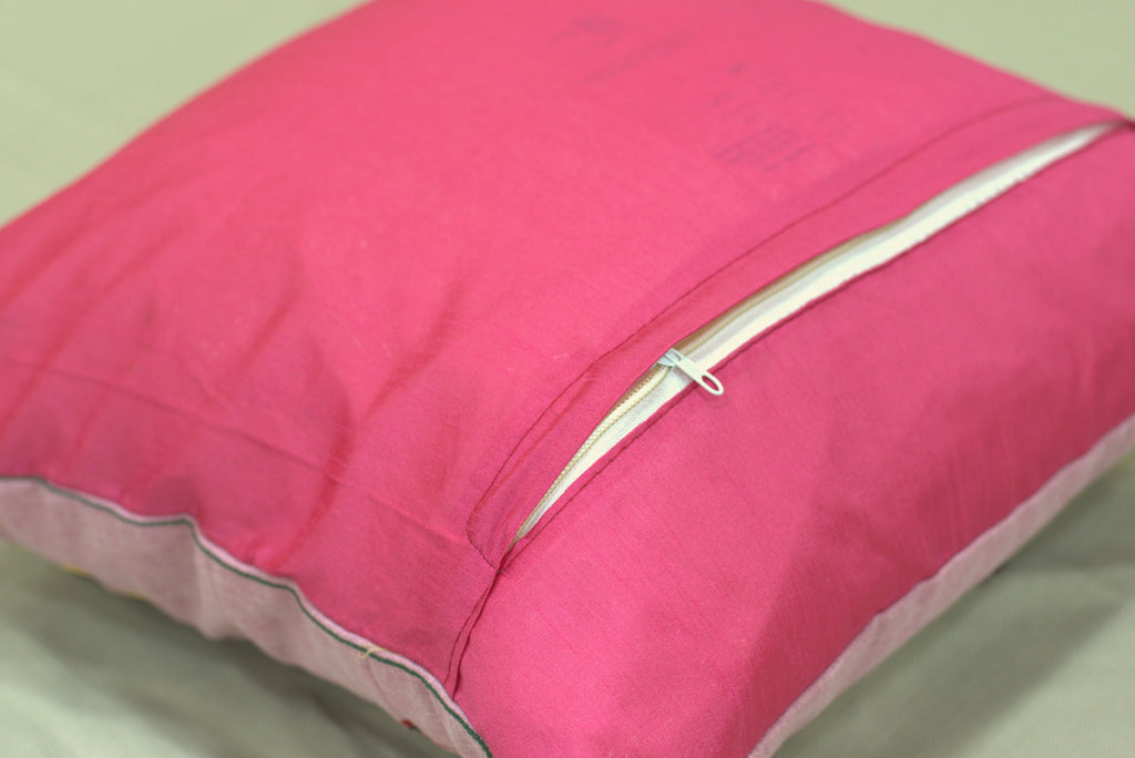 Set of 5 Floral Cushion Covers – 16x16 Inch Pink Decorative Pillow Covers