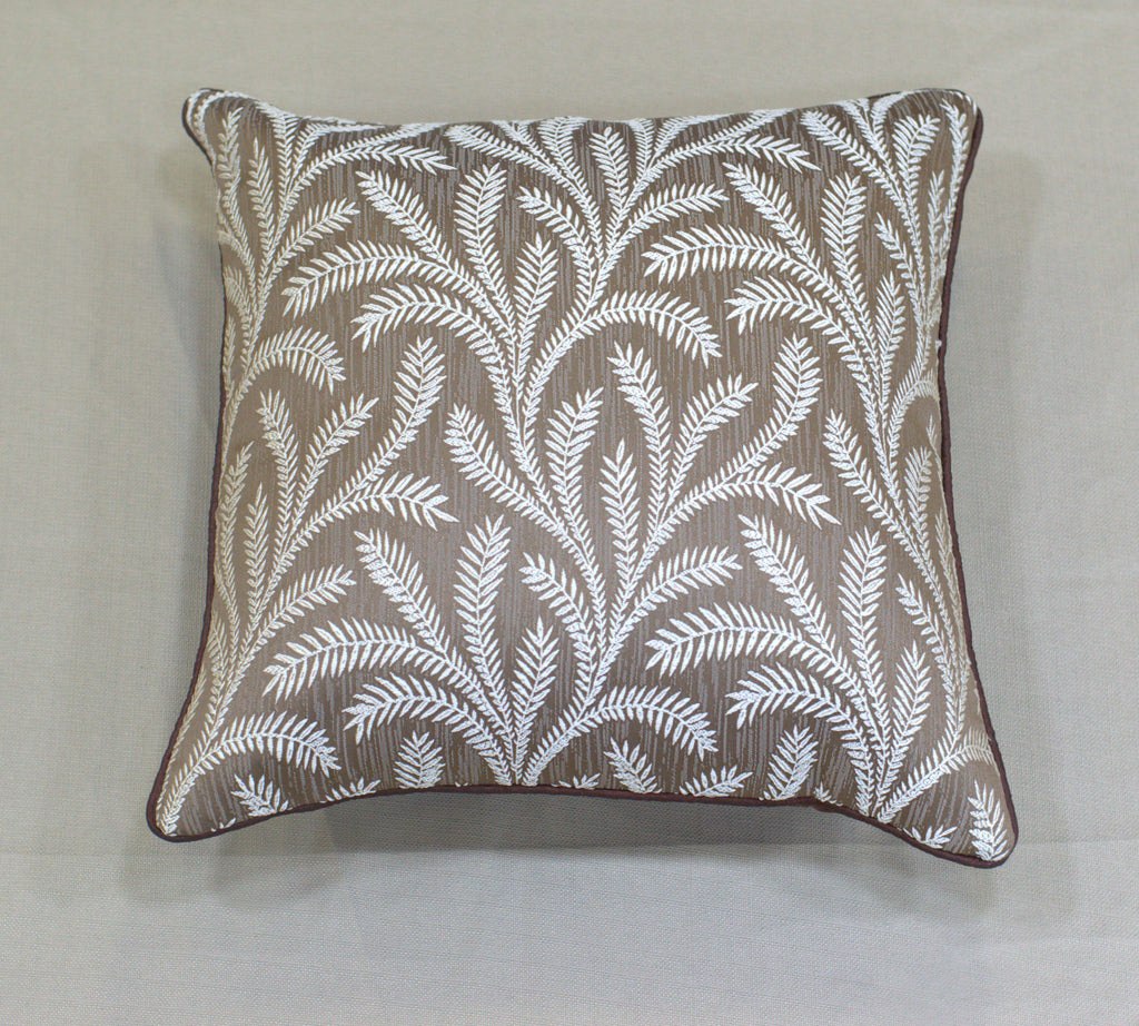 Set of 5 Decorative Cushion Covers 16x16 Inch – Brown and Beige Leaf Pattern Throw Pillow Covers