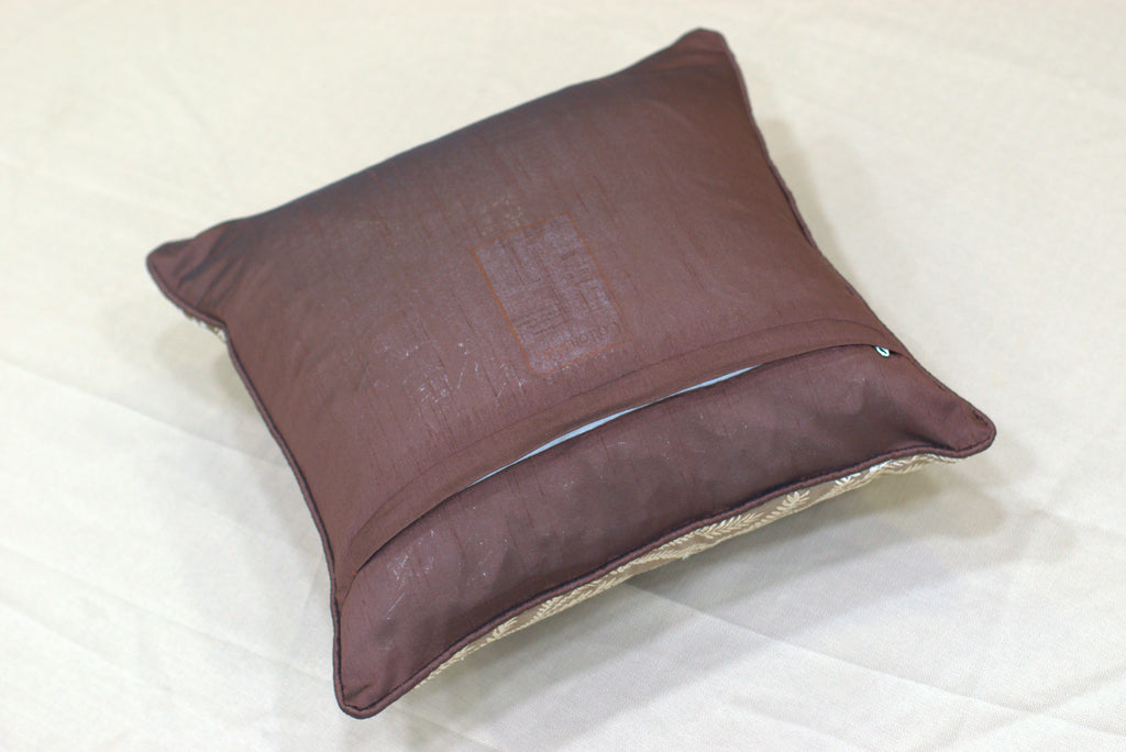 Set of 5 Decorative Cushion Covers 16x16 Inch – Brown and Beige Leaf Pattern Throw Pillow Covers