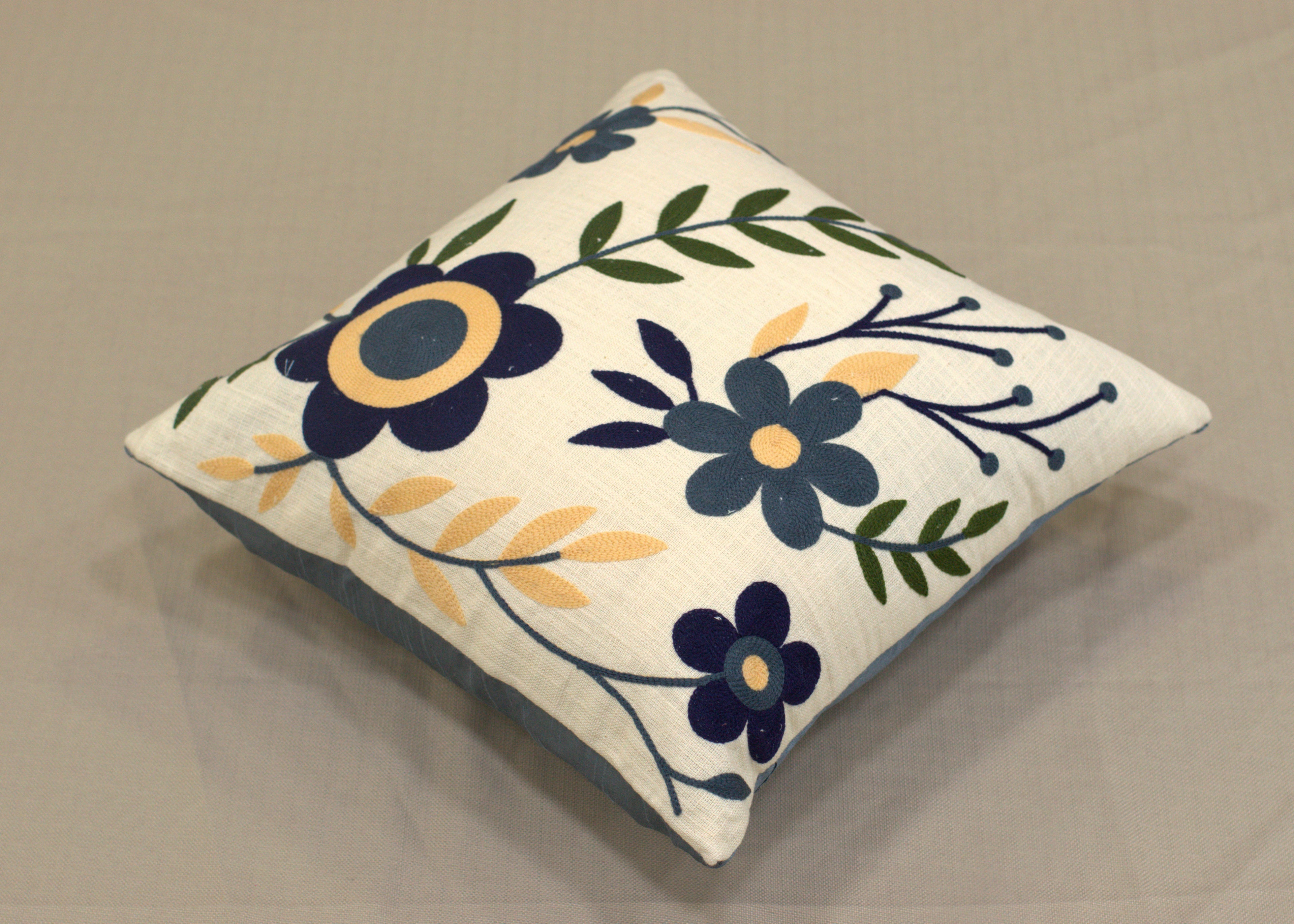 Set of 5 Floral Cotton Cushion Covers 16x16 Inch – Elegant Decorative Throw Pillow Covers
