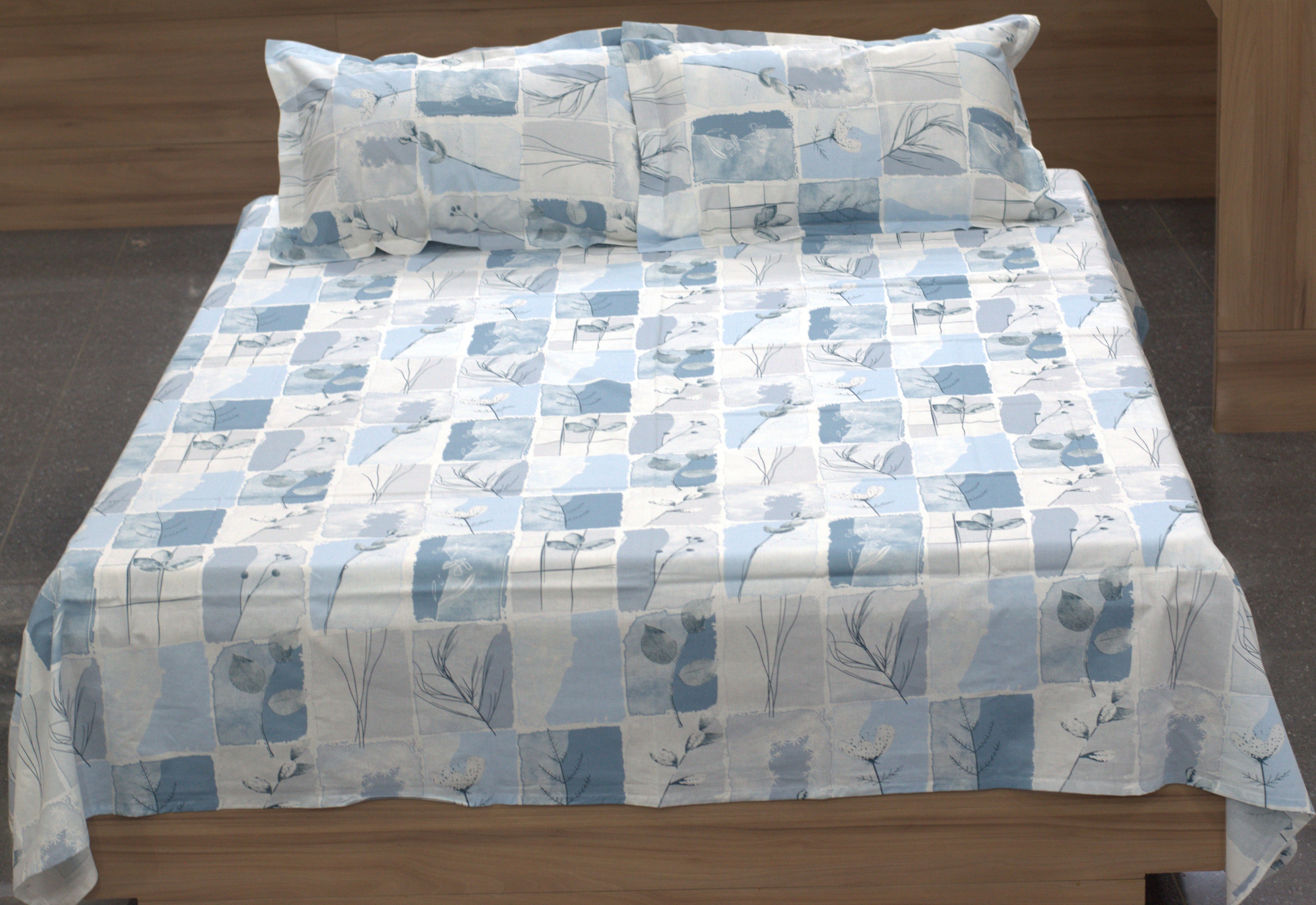 Botanical Serenity Queen Cotton Bed Sheet Set | Nushio