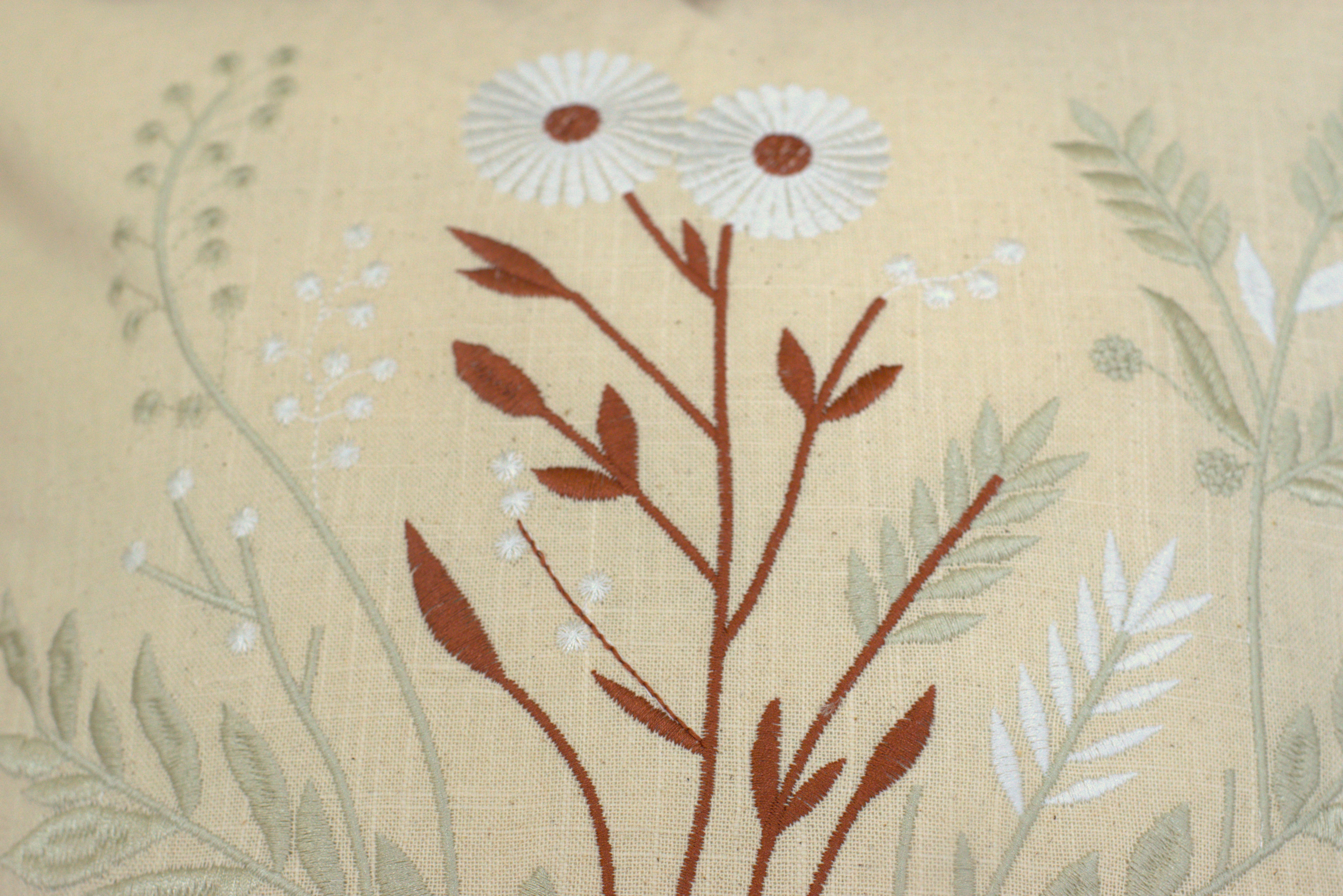 Botanical Embroidered Cushion Covers – Set of 5 | 16x16 Inches | Nushio