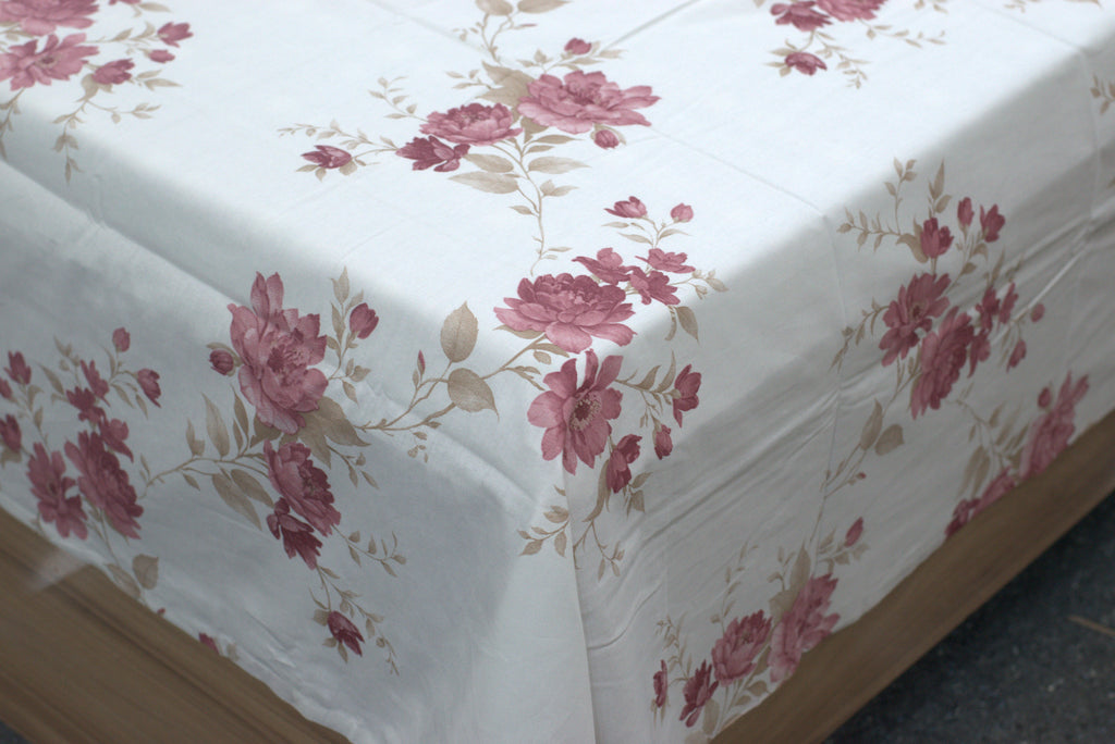 Floral Queen Size Bed Sheet Set - View 2 - Floral - Nushio