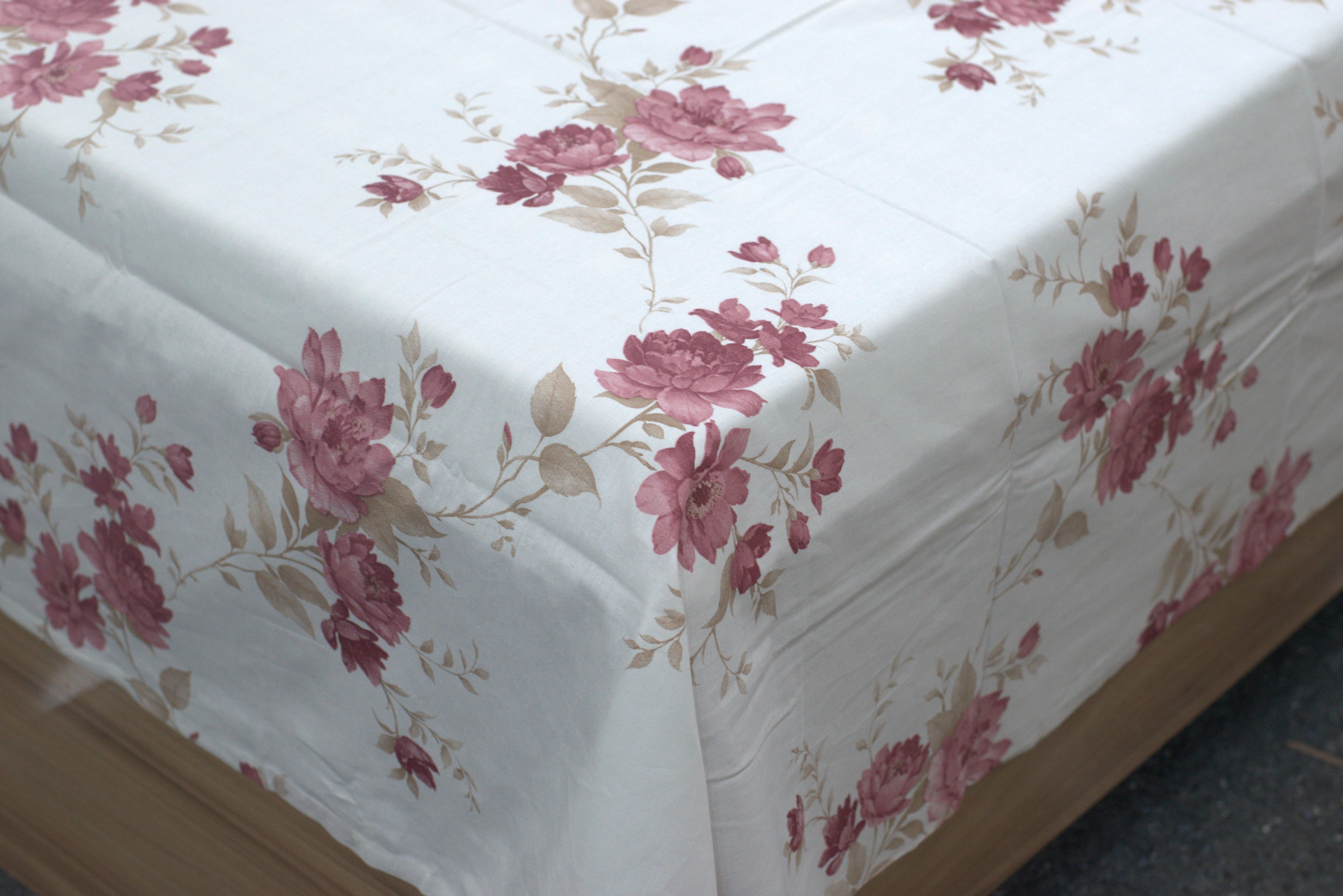Floral Queen Size Bed Sheet Set - View 2 - Floral - Nushio