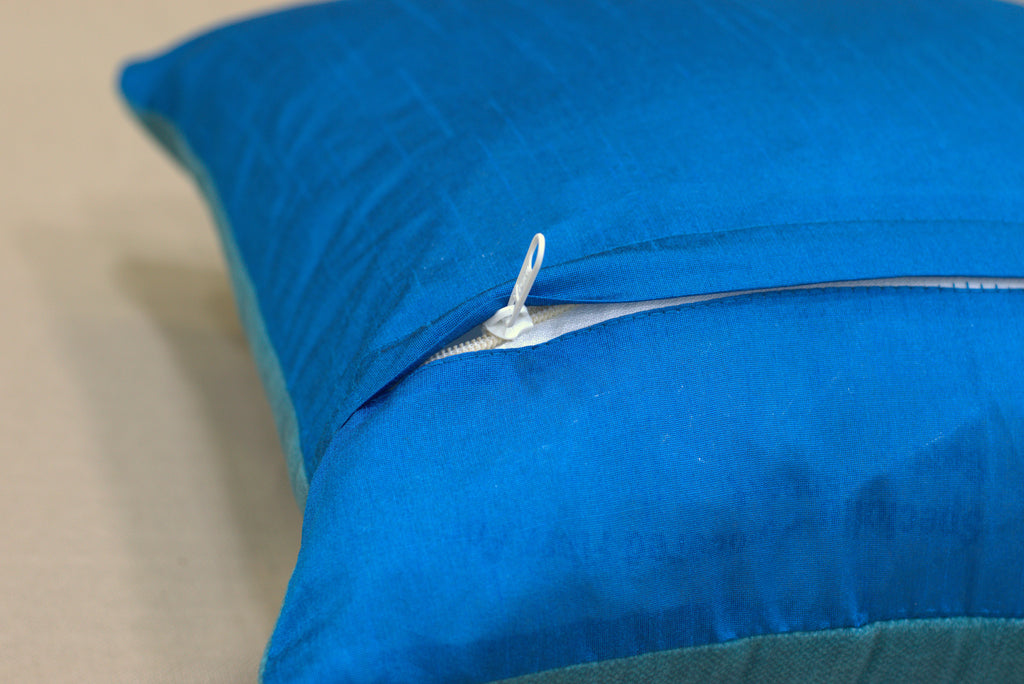 Teal Floral Printed Cushion Cover Set – 16x16 Inch (Set of 5)