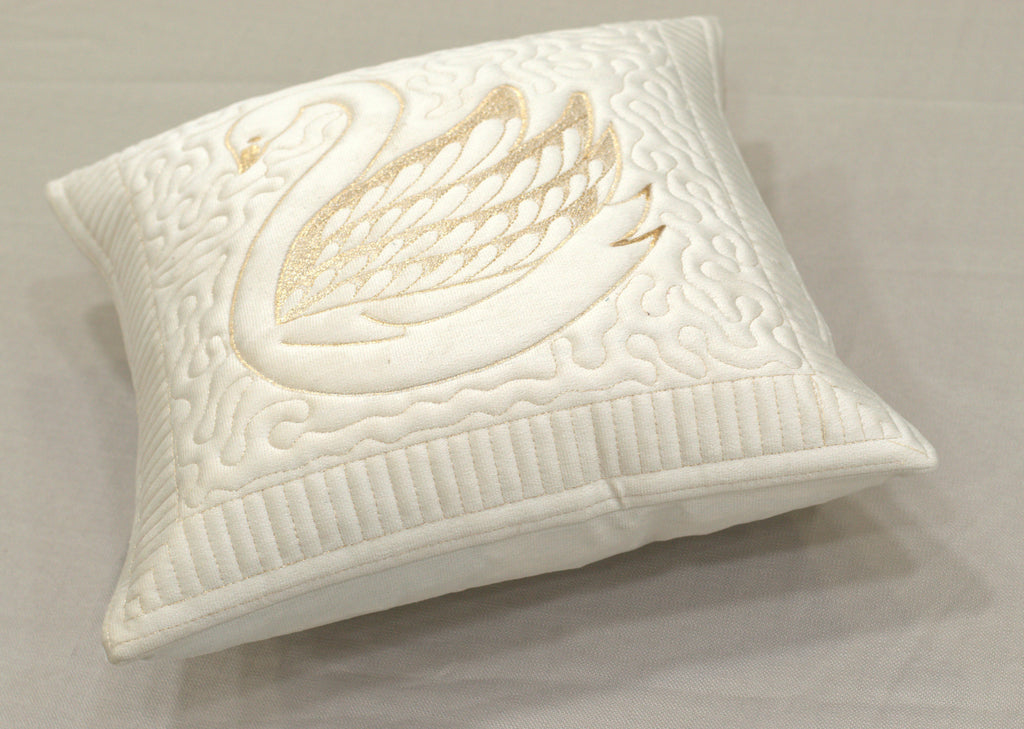 Swan Embossed Cushion Cover Set - 16x16 Inches - Set of 5