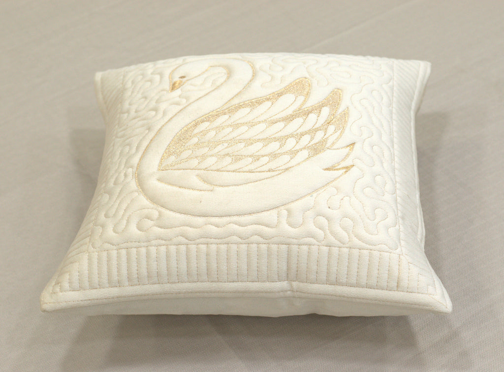 Swan Embossed Cushion Cover Set - 16x16 Inches - Set of 5