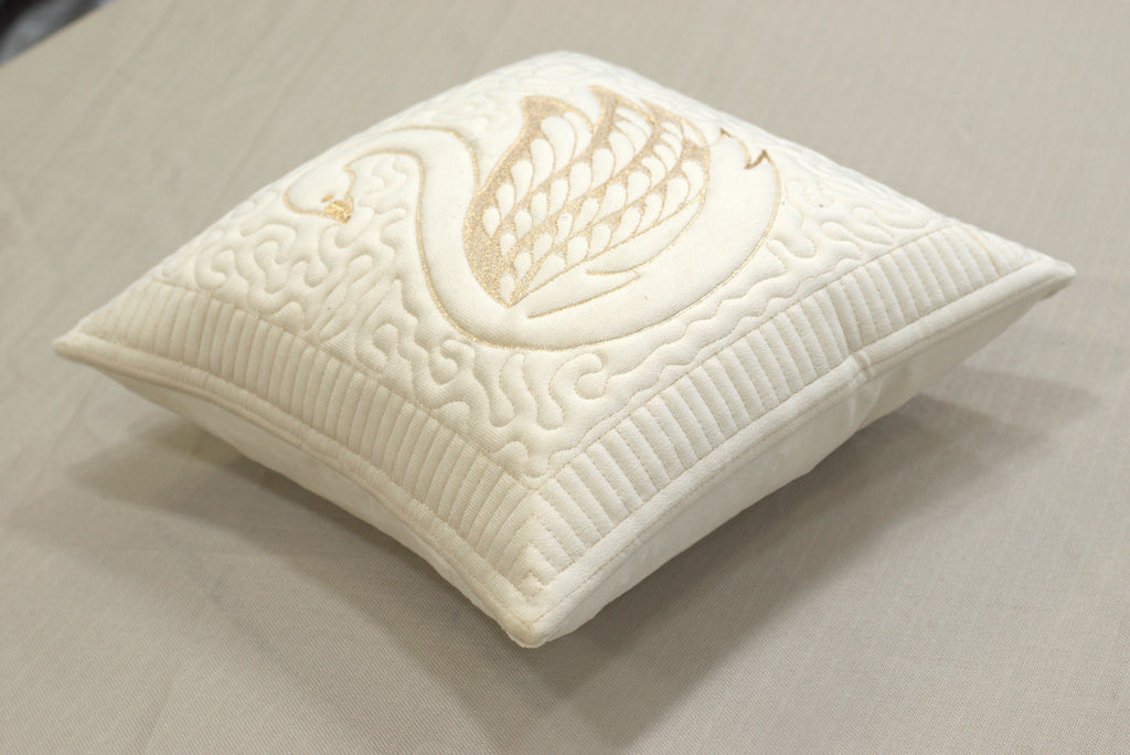 Swan Embossed Cushion Cover Set - 16x16 Inches - Set of 5
