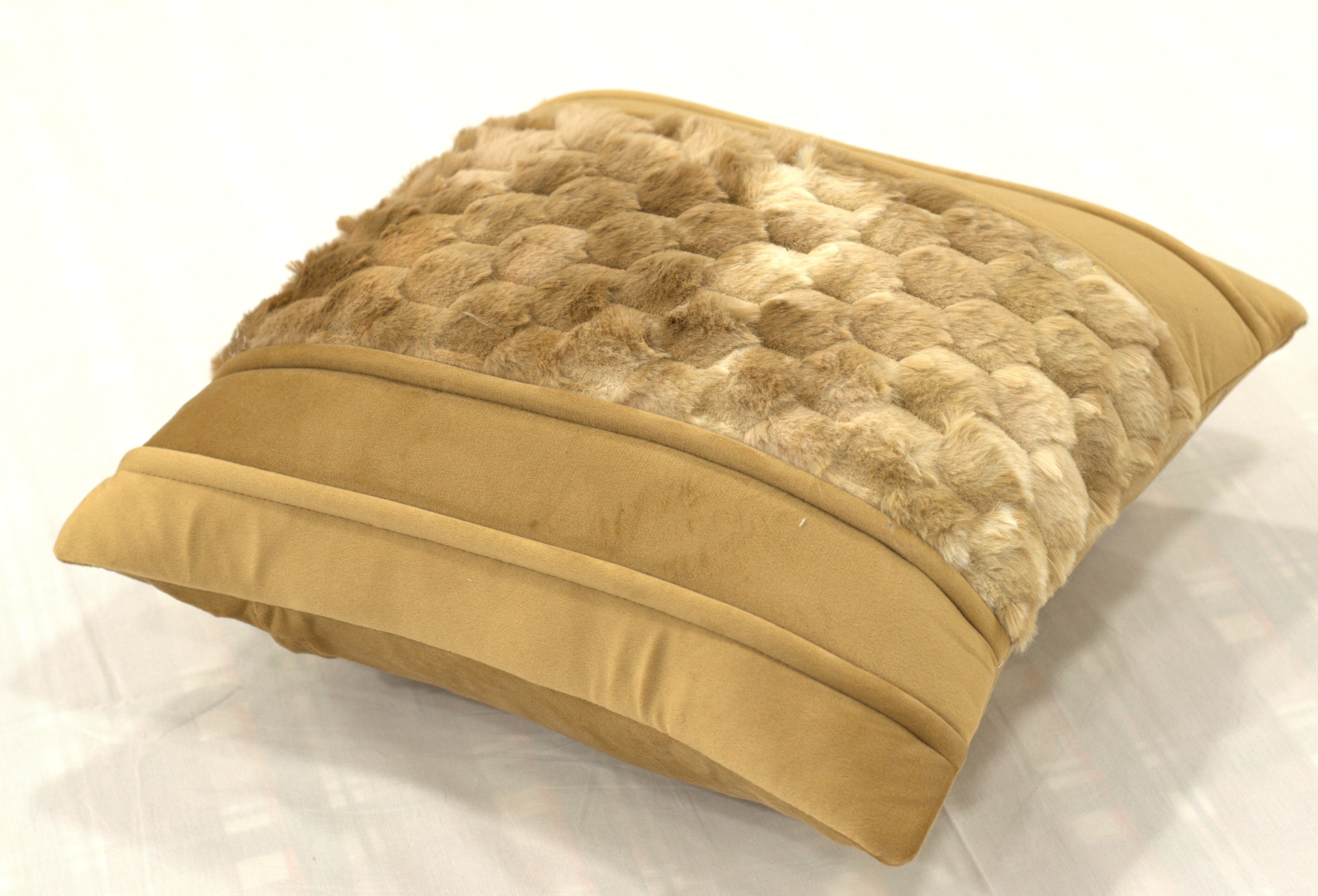 Set of 5 Plush Textured Cushion Covers – 16x16 Inches | Soft Faux Fur Decorative Pillow Covers