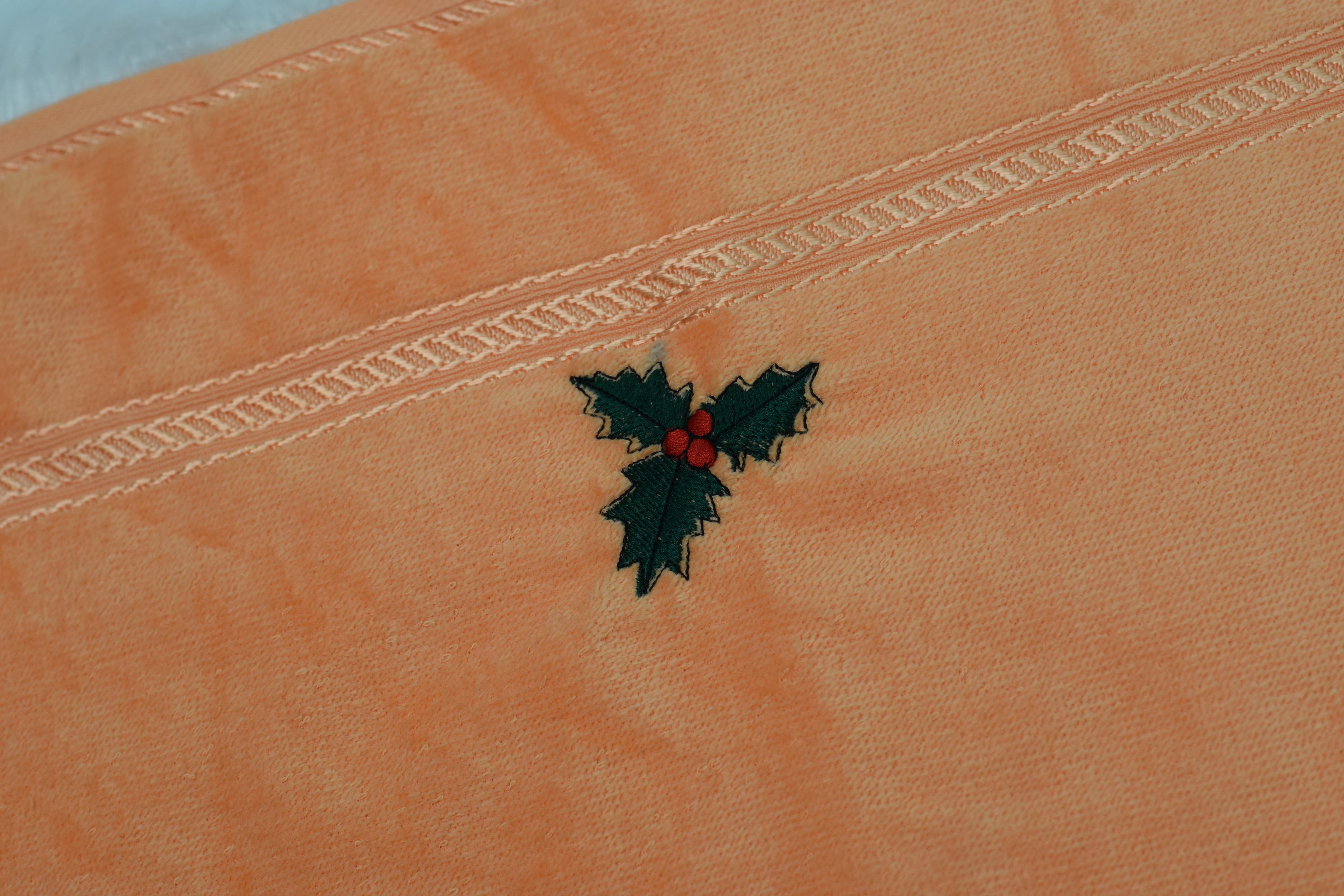 Peach Cotton Embroidered Hand Towel with Decorative Border – Soft & Absorbent - View 3 - Cotton Embroidered - Nushio