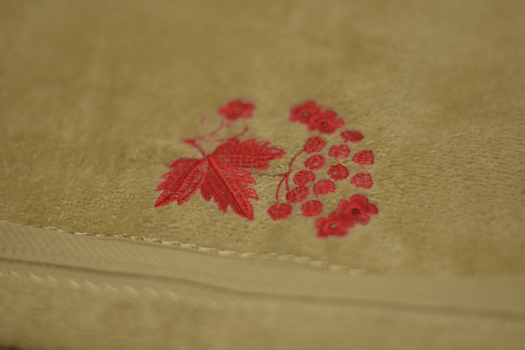 Olive Green Turkish Embroidered Hand Towel