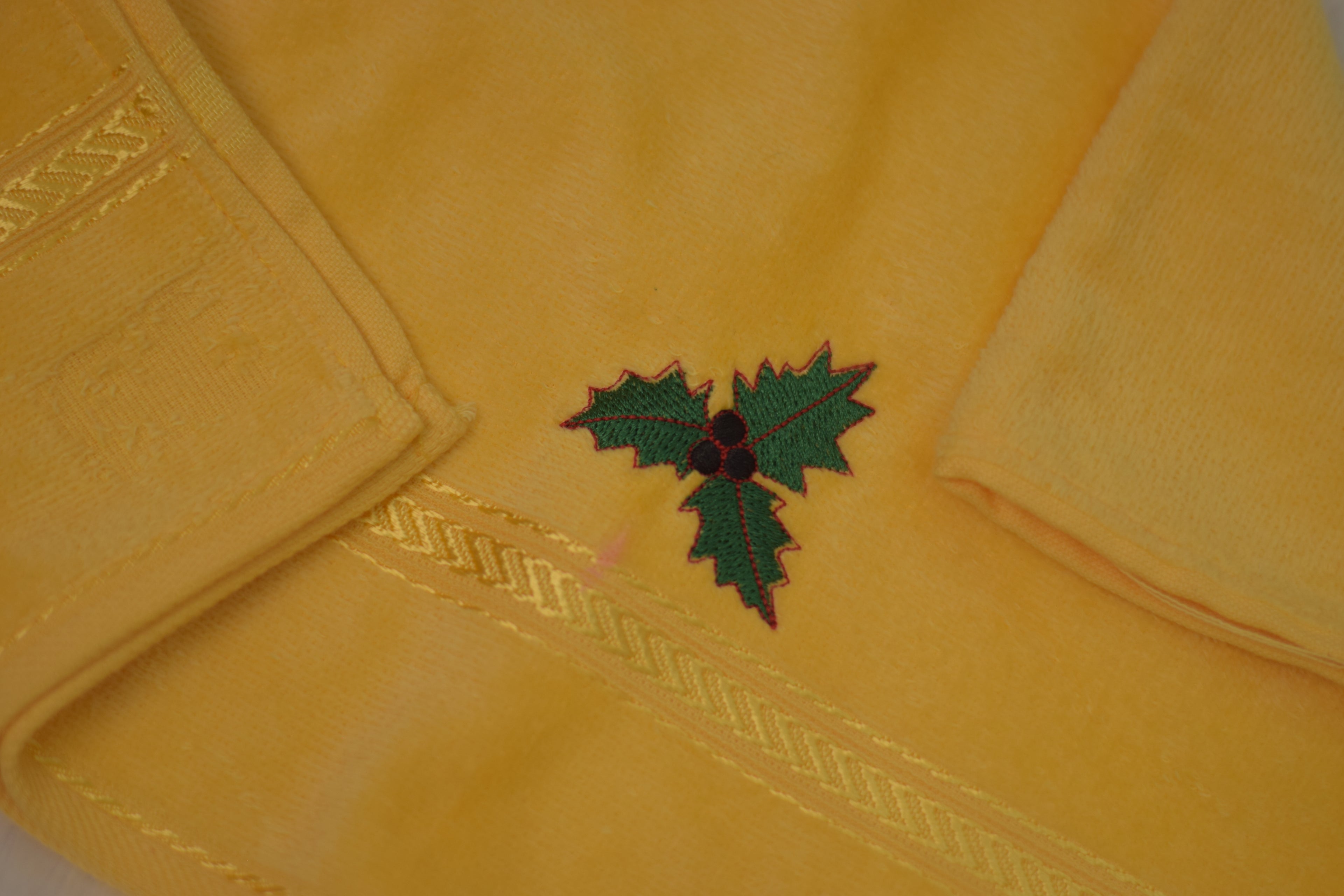Golden Yellow Turkish Embroidered Hand Towel