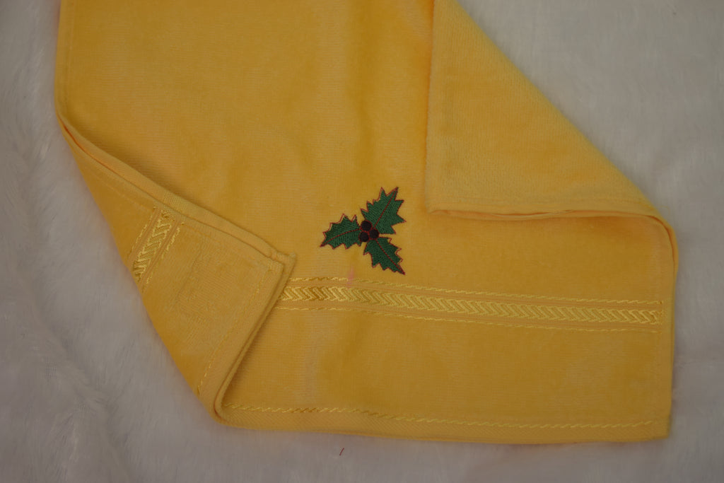 Golden Yellow Turkish Embroidered Hand Towel