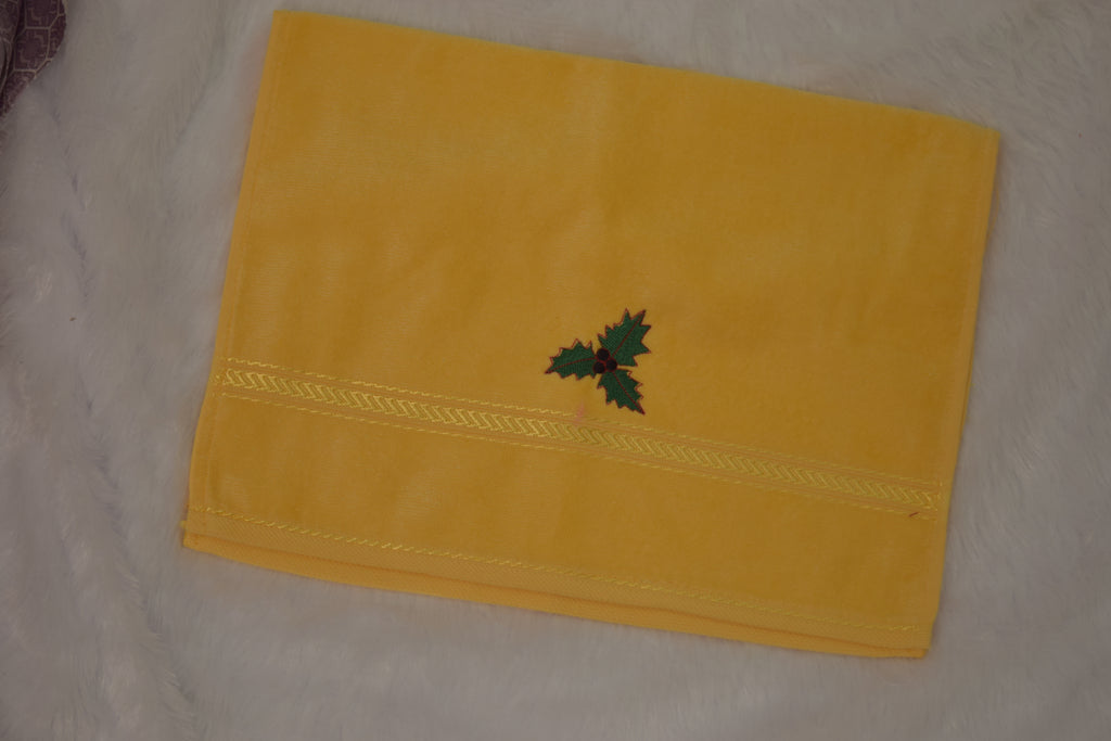 Golden Yellow Turkish Embroidered Hand Towel