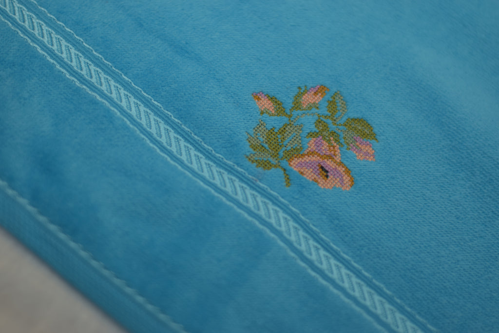 Sky Blue Turkish Embroidered Hand Towel