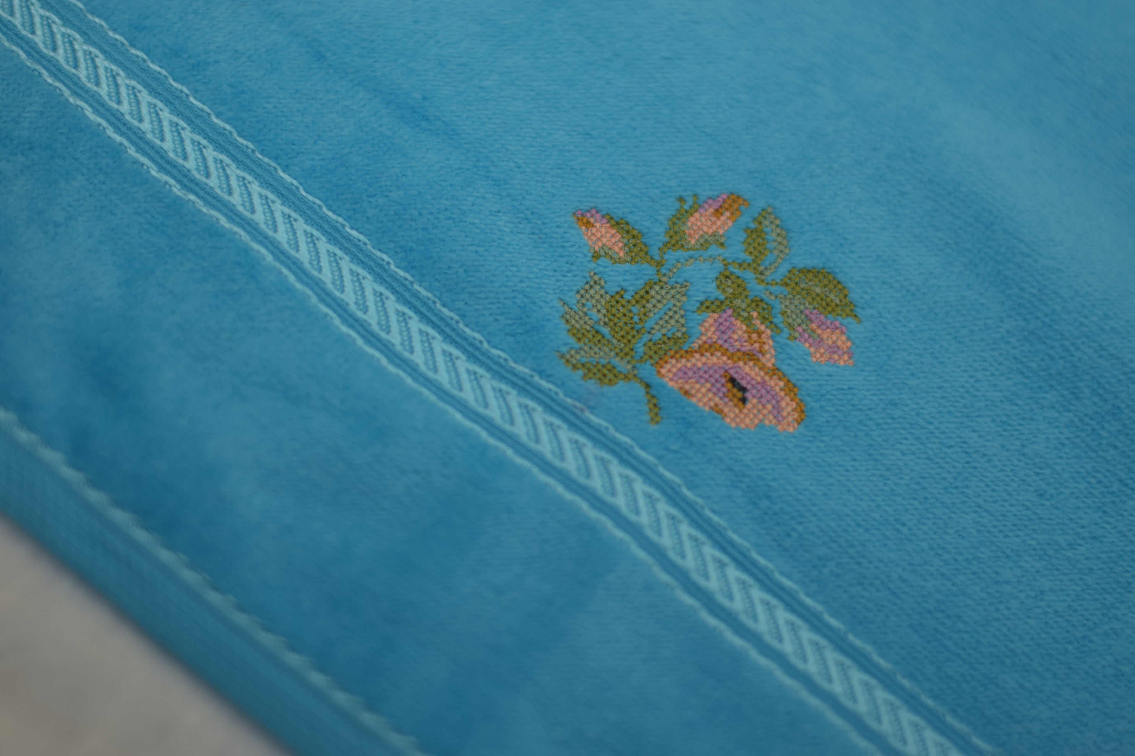 Sky Blue Turkish Embroidered Hand Towel