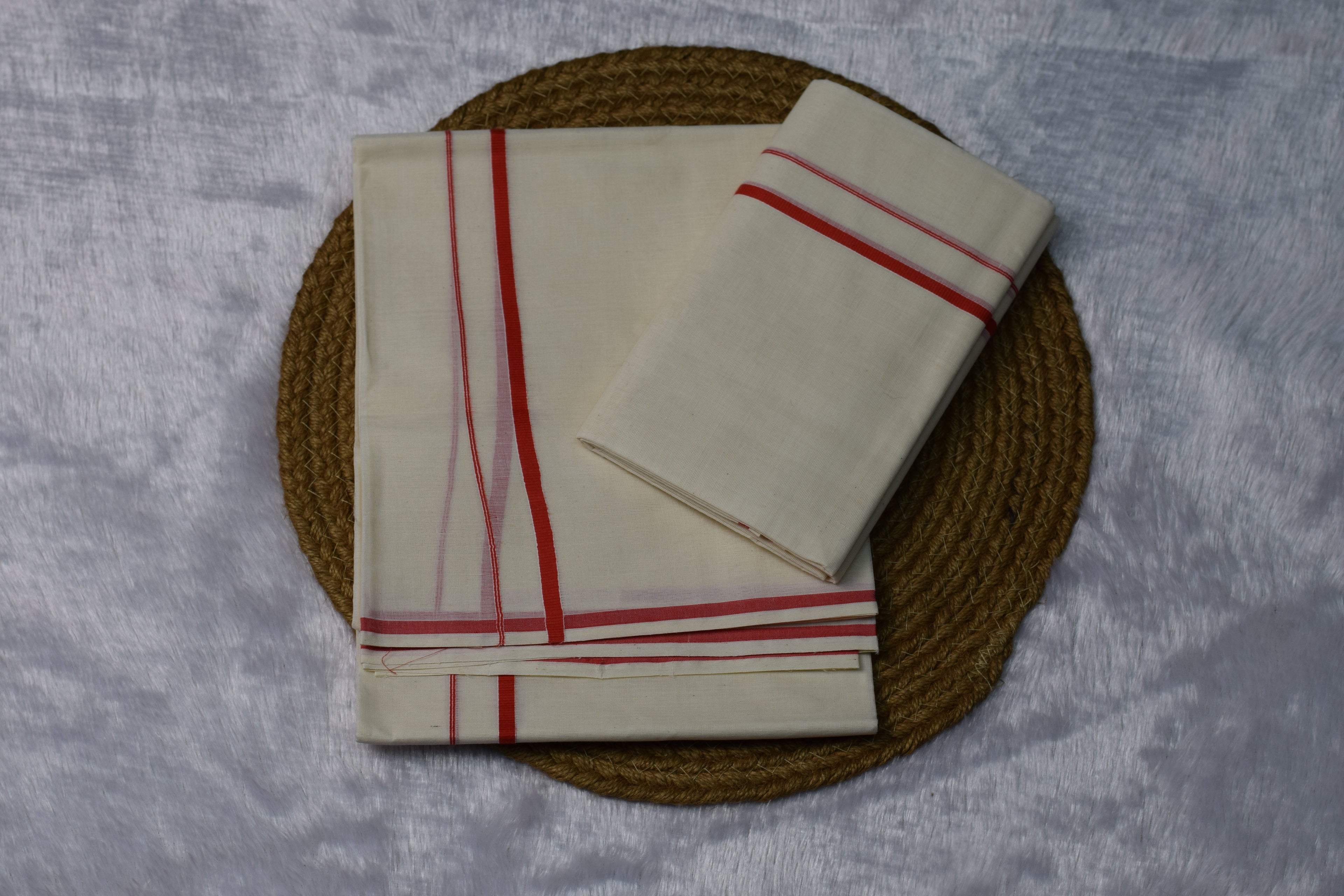 Kerala set mundu with Red Border