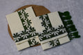 Cream Set Mundu with Green Floral Border & Tassel Detail - Main Product Image - Floral - Nushio