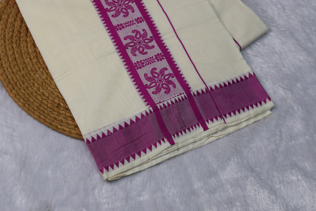 Kerala Cotton Set Saree - View 2 - Cotton - Nushio