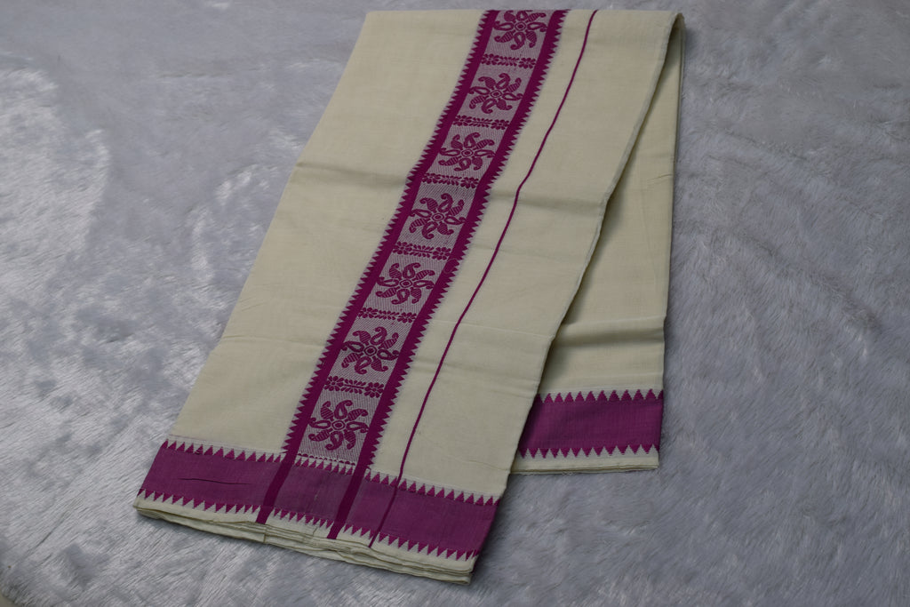 Kerala Cotton Set Saree - View 3 - Cotton - Nushio