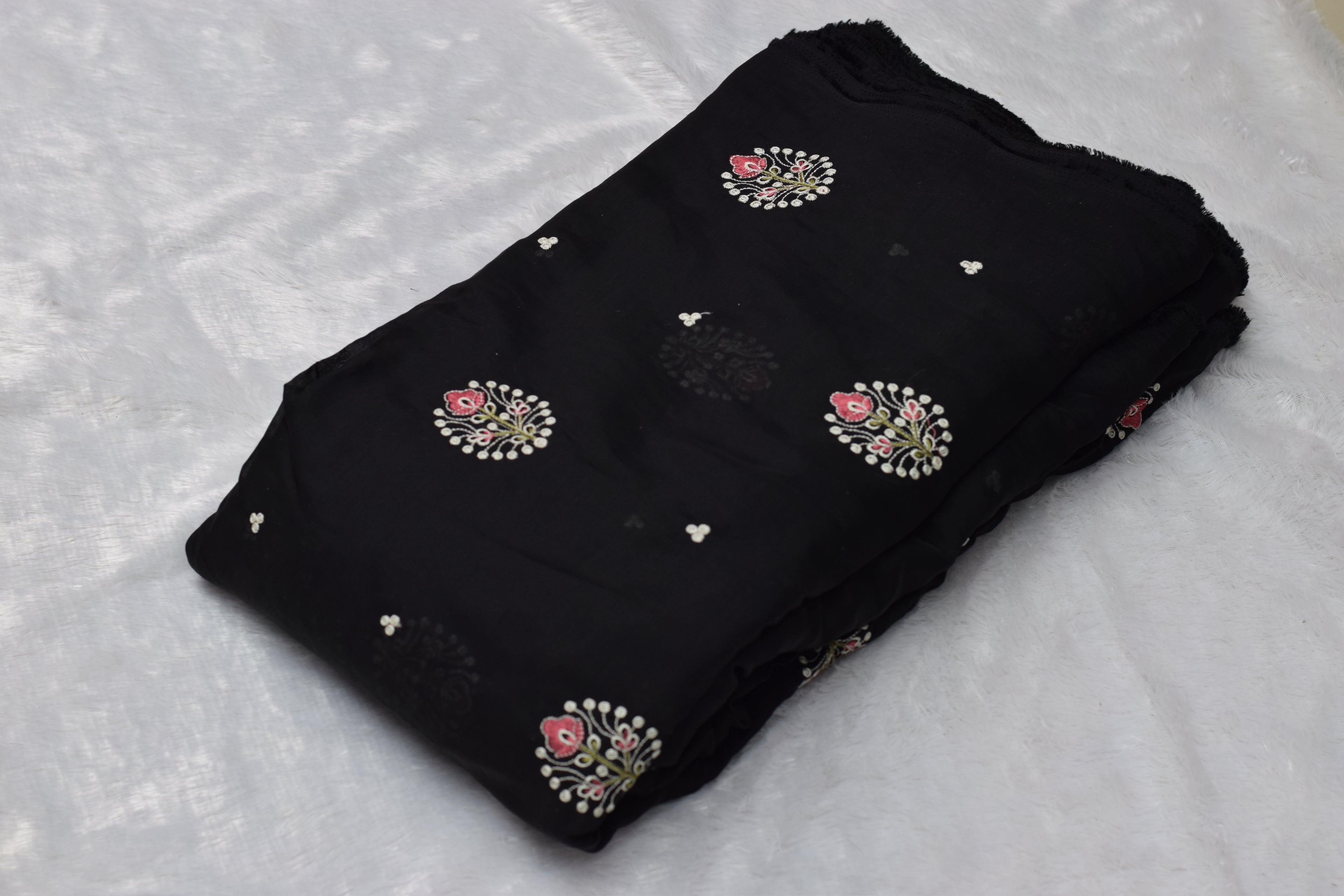 Black Mul Chanderi Fabric – 44 Inch Width | Nushio