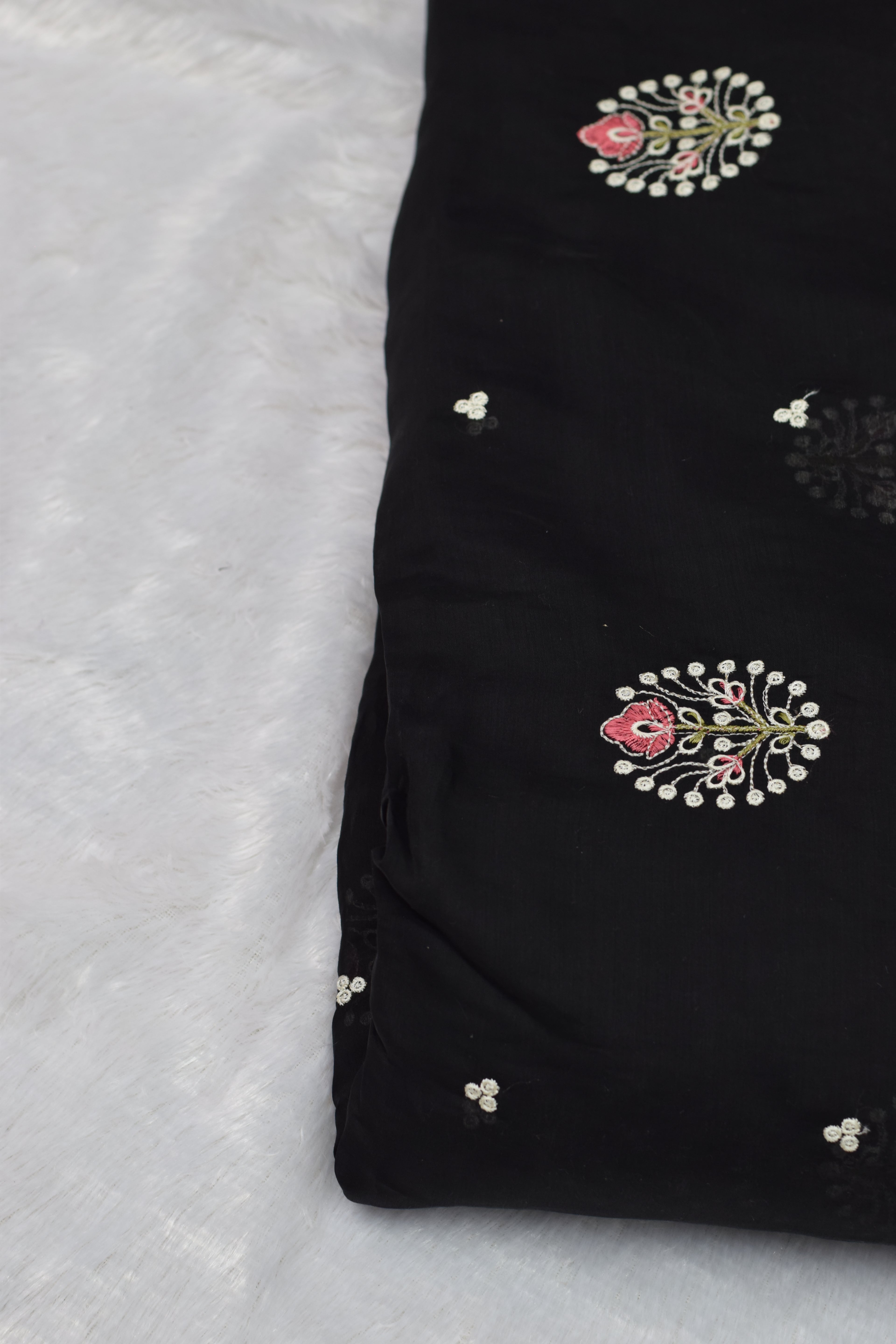 Black Mul Chanderi Fabric – 44 Inch Width | Nushio