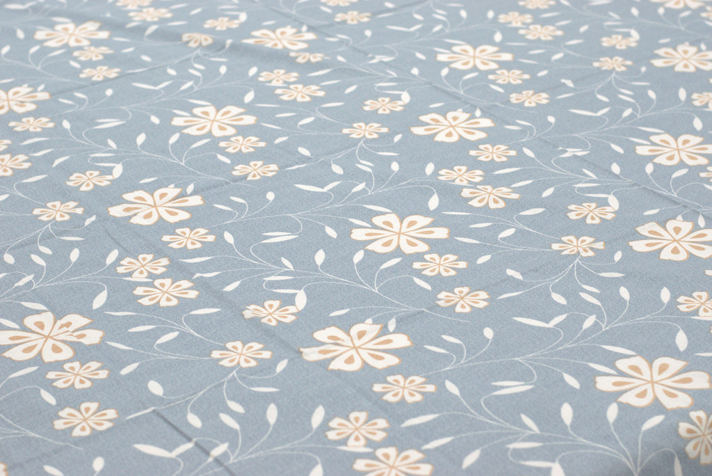 Queen Size Blue Floral Cotton Bedsheet with 2 Pillow Covers – Soft Breathable Printed Bed Sheet Set