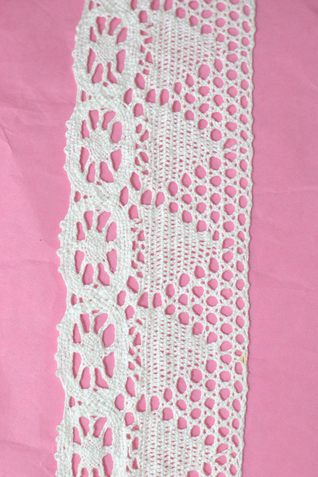 White/Beige Cotton Lace Trim - 6 cm Width - 10m / 20m Length