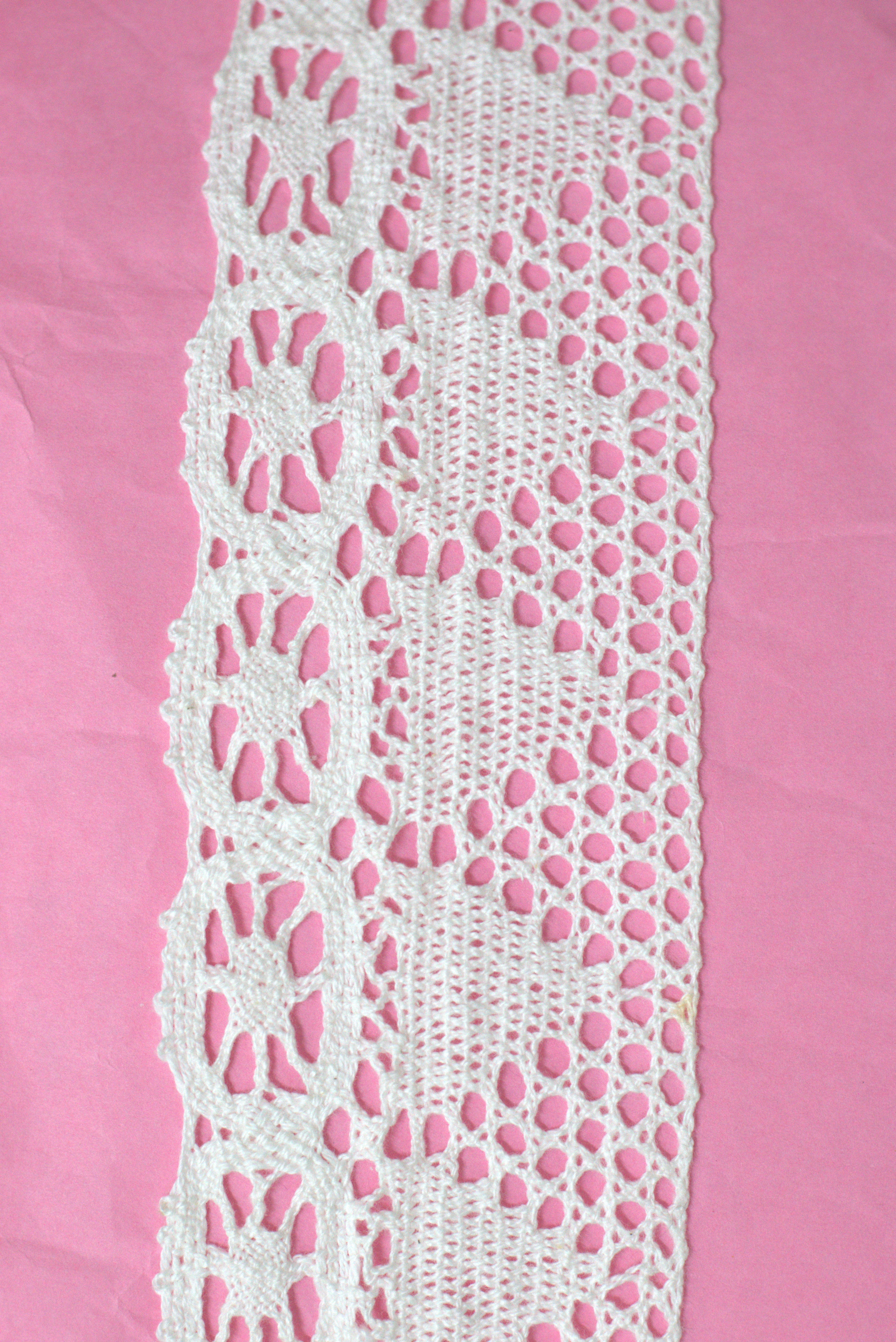 White/Beige Cotton Lace Trim - 6 cm Width - 10m / 20m Length