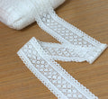 White/Beige Floral Lace Trim - 6 cm Width - 10M / 20M Roll