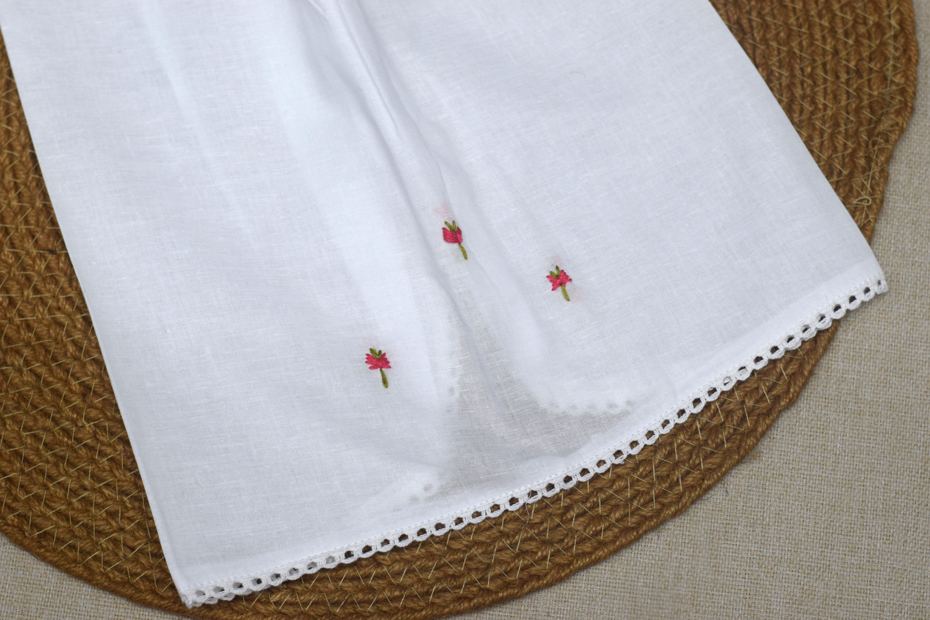 Traditional Kerala Kettuduppu (3 Color Set) – White Cotton Wrap with Floral Embroidery