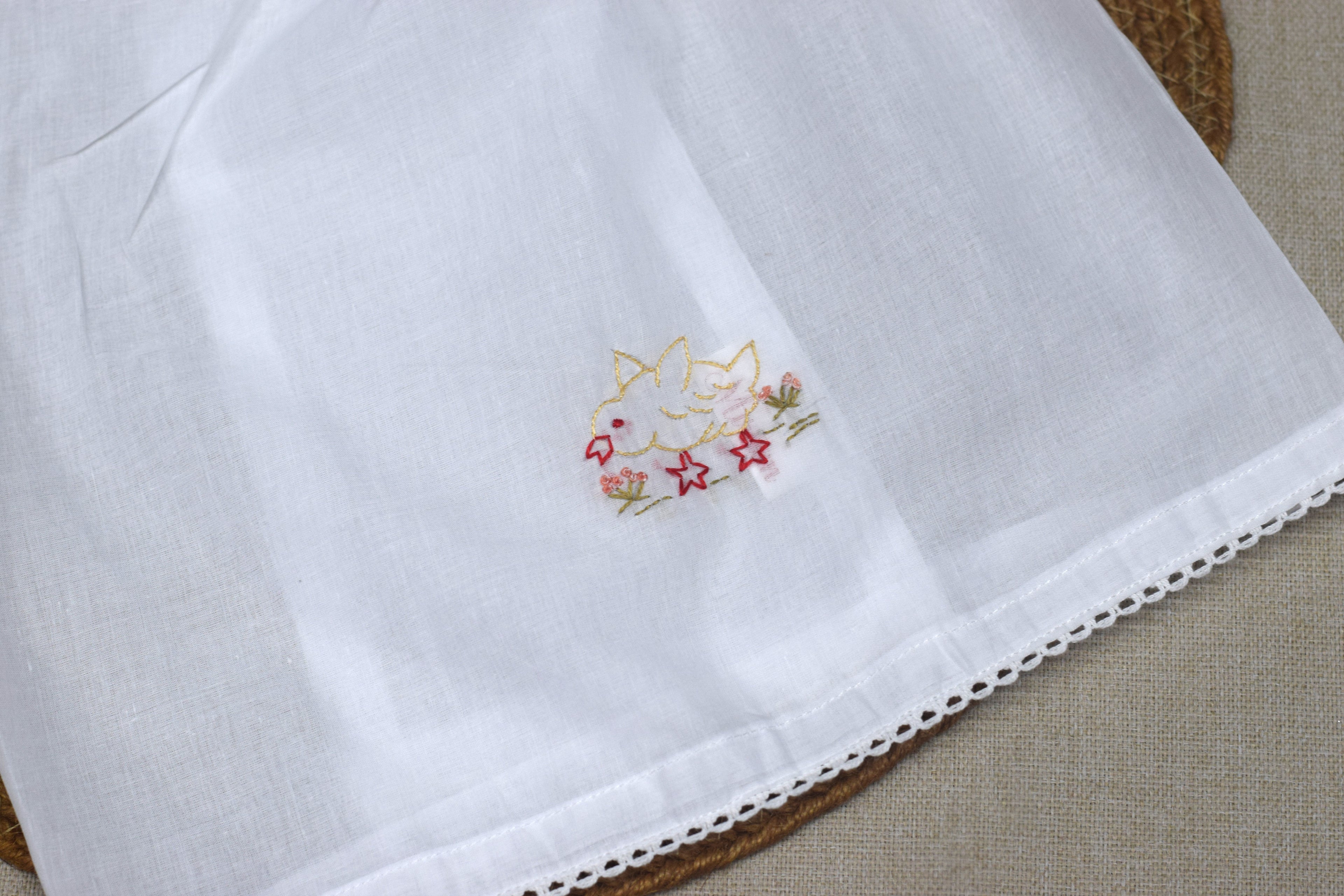 Kerala Traditional Kettuduppu for Kids – White Cotton Sleeveless Blouse with Embroidery (3 Designs)