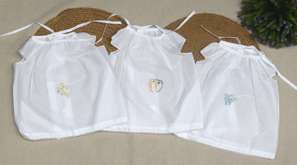 Kids Kerala Kettuduppu Blouse – 3 Colour Hand Embroidery Work | Traditional Cotton