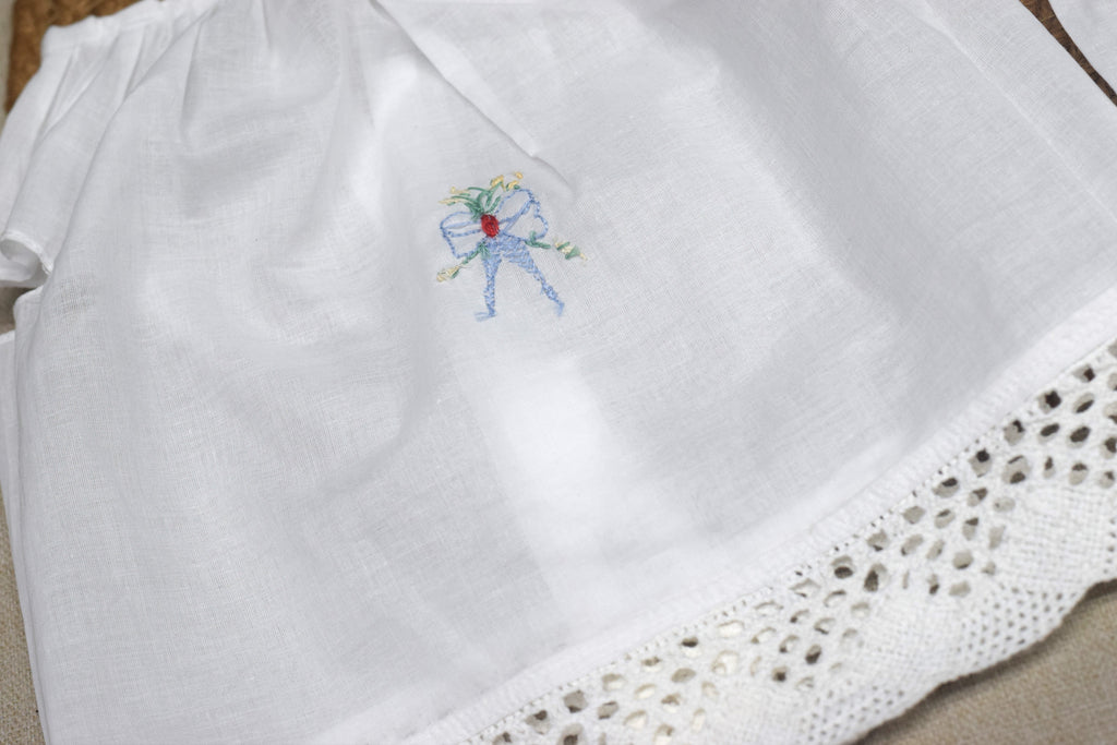 Kids Kerala Kettuduppu Blouse – Hand Embroidery 3 Colour Work | Traditional Cotton Baby Top