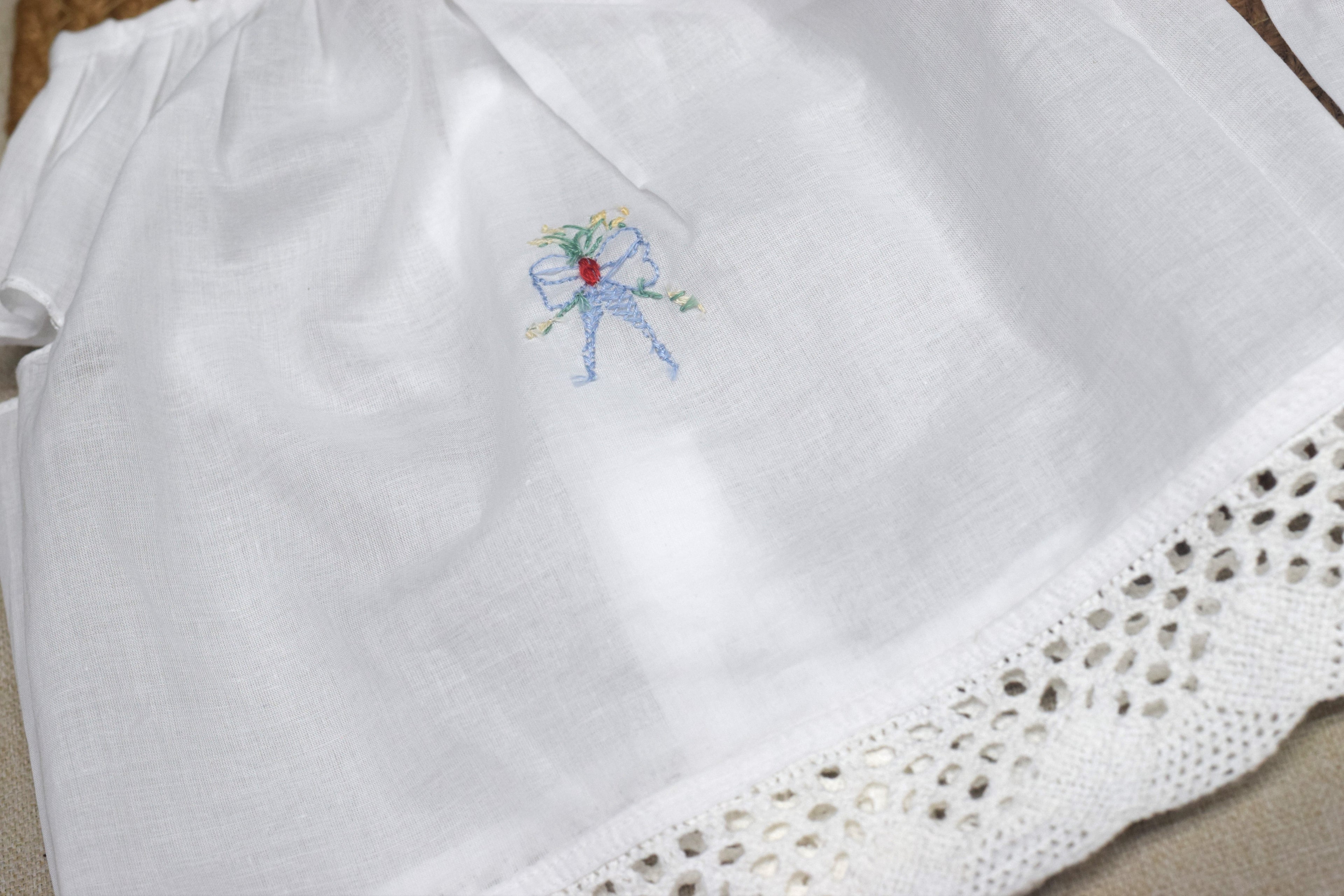 Kids Kerala Kettuduppu Blouse – Hand Embroidery 3 Colour Work | Traditional Cotton Baby Top