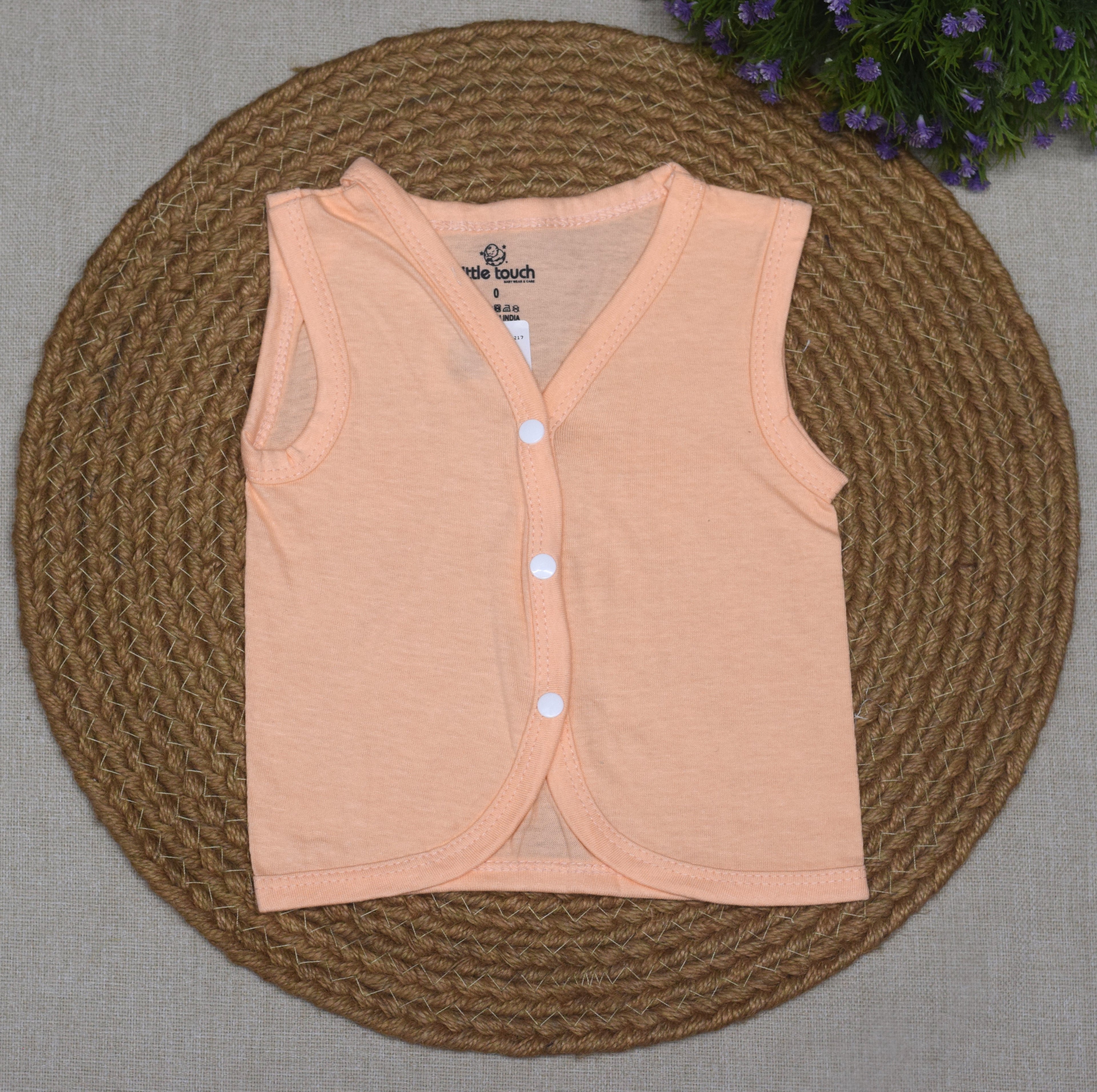 Kettuduppu Baby Vest Set – 5 Soft Cotton Sleeveless Front Open Tops (Multi-Color Pack)