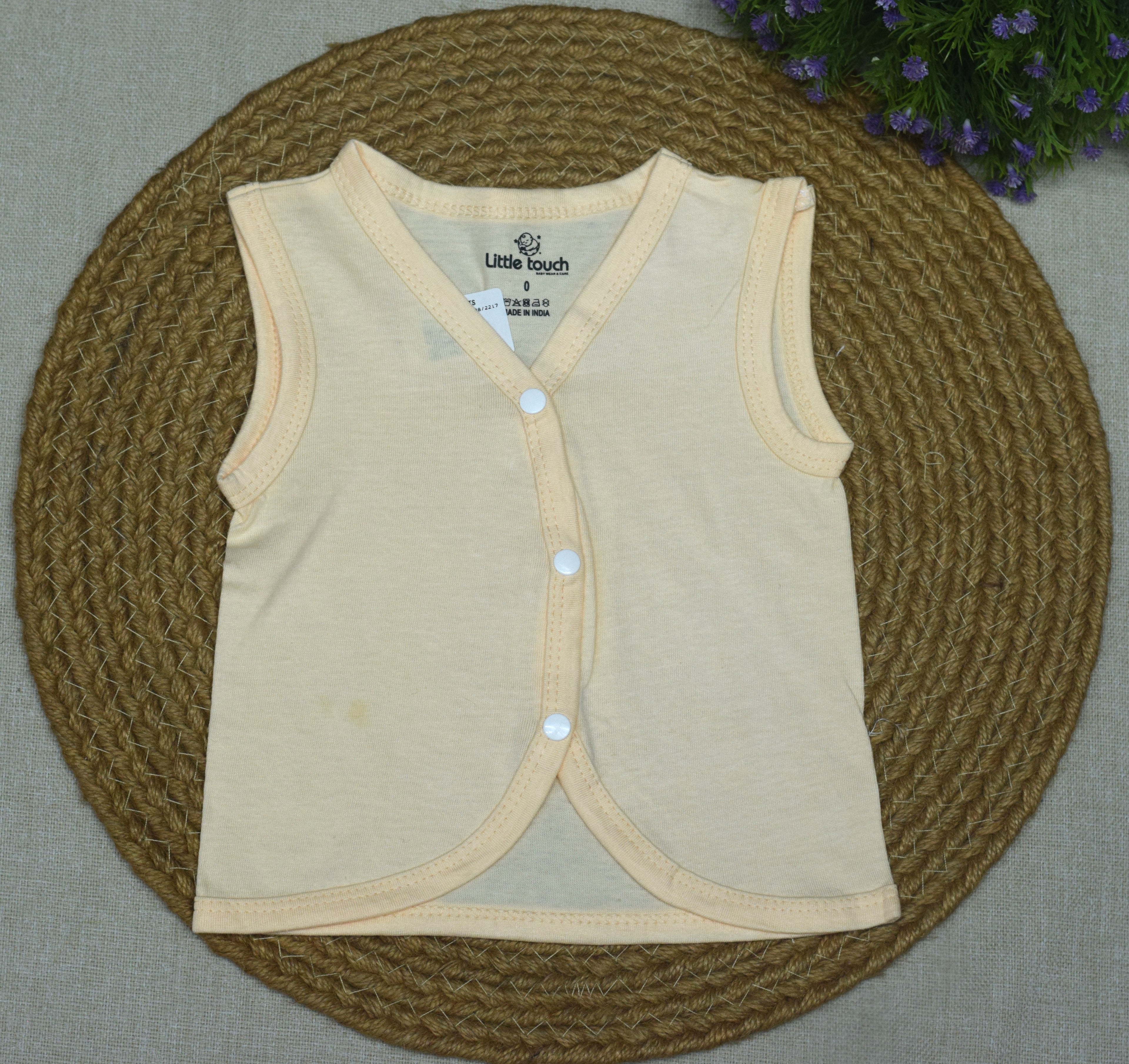 Kettuduppu Baby Vest Set – 5 Soft Cotton Sleeveless Front Open Tops (Multi-Color Pack)