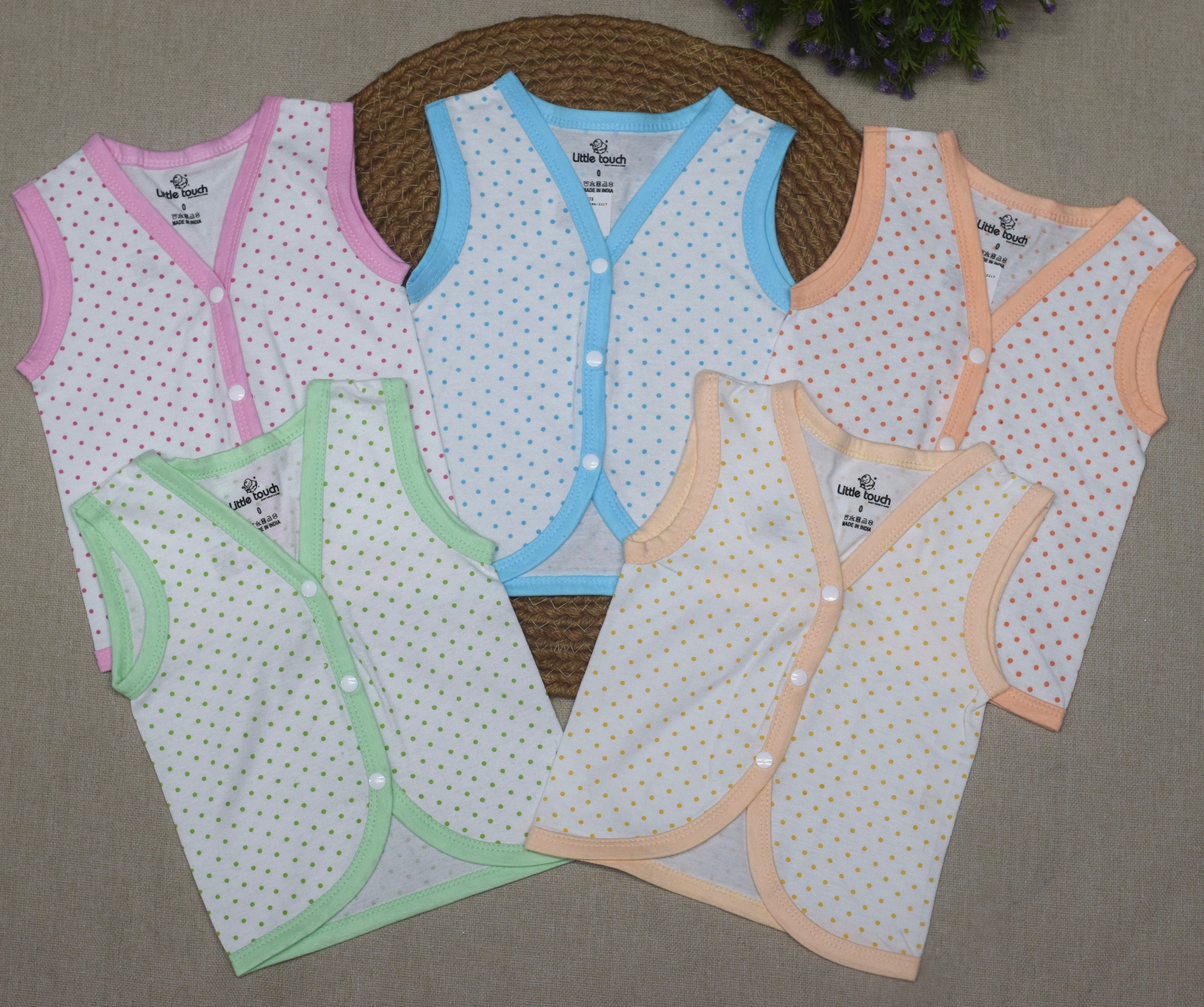 Kids Cotton Kettuduppu Set – 5 Colour Polka Dot Sleeveless