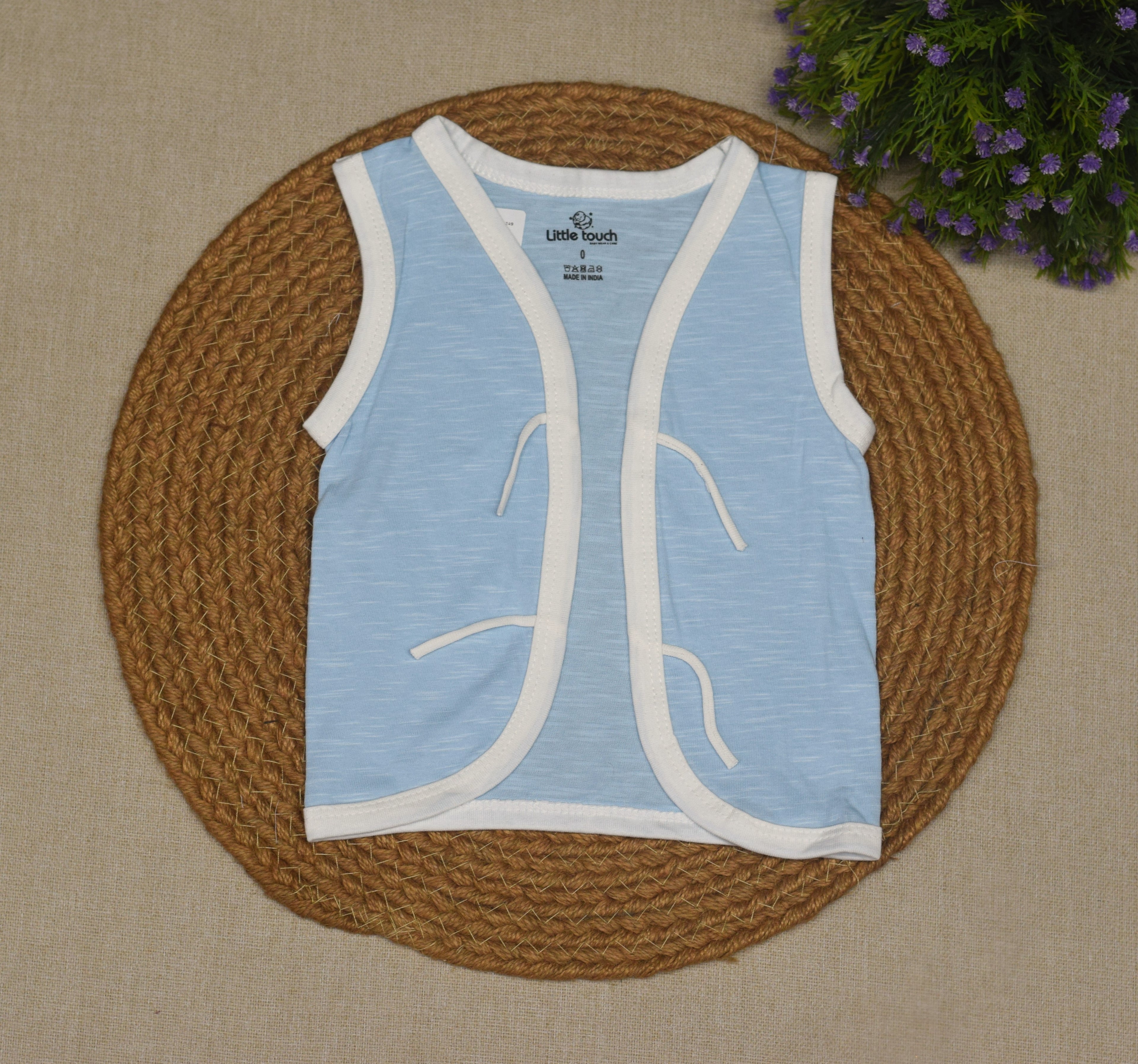 Baby Kettuduppu Sleeveless Vest – Soft Cotton Tie-Up Innerwear (Set of 5 Colours)