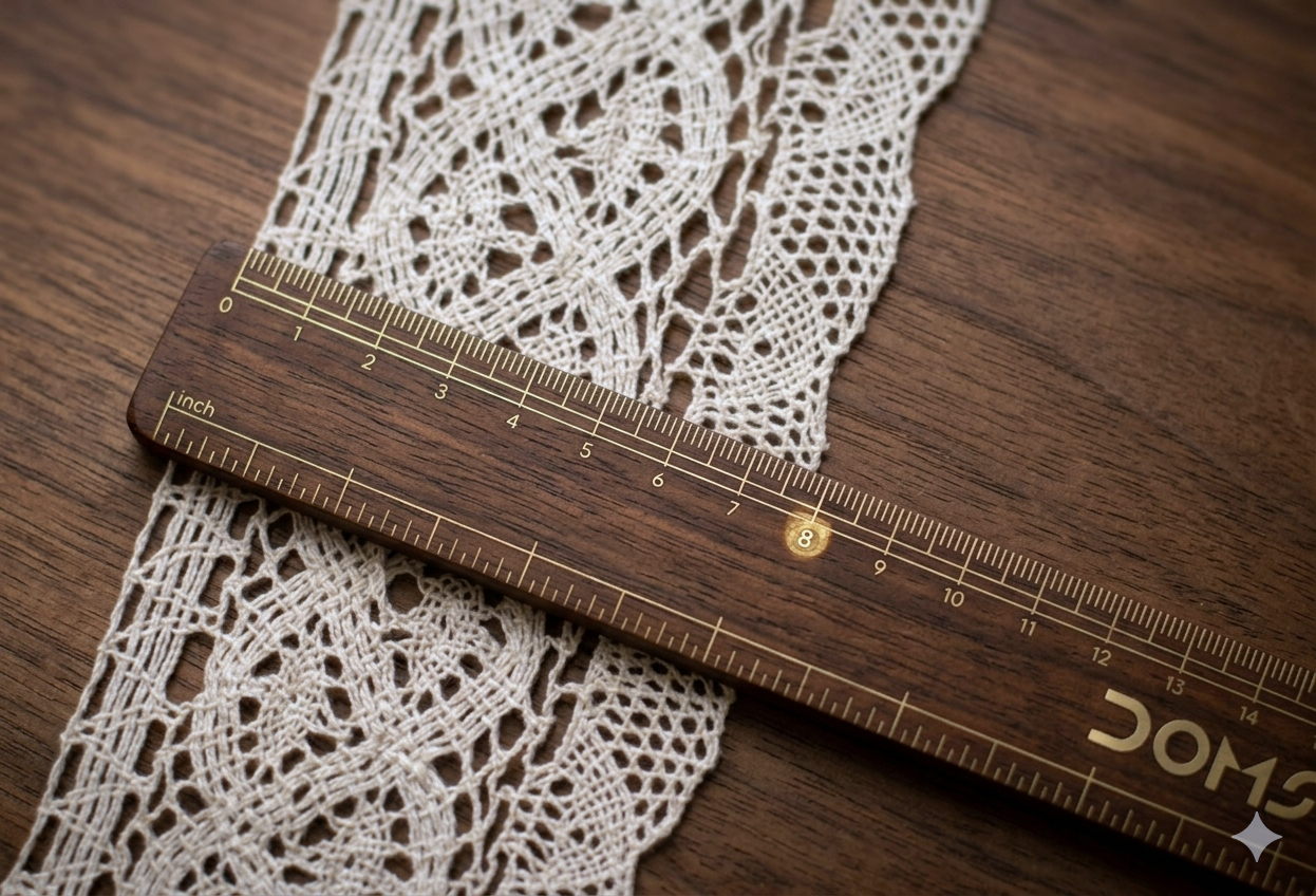 White/Beige Floral Lace Trim - 8 cm Width - 10M / 20M Roll