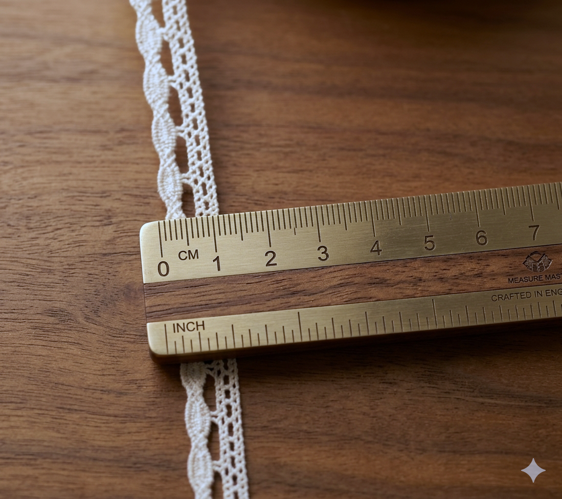 White/Beige Lace Trim - 1 cm Width - 10M / 20M Roll